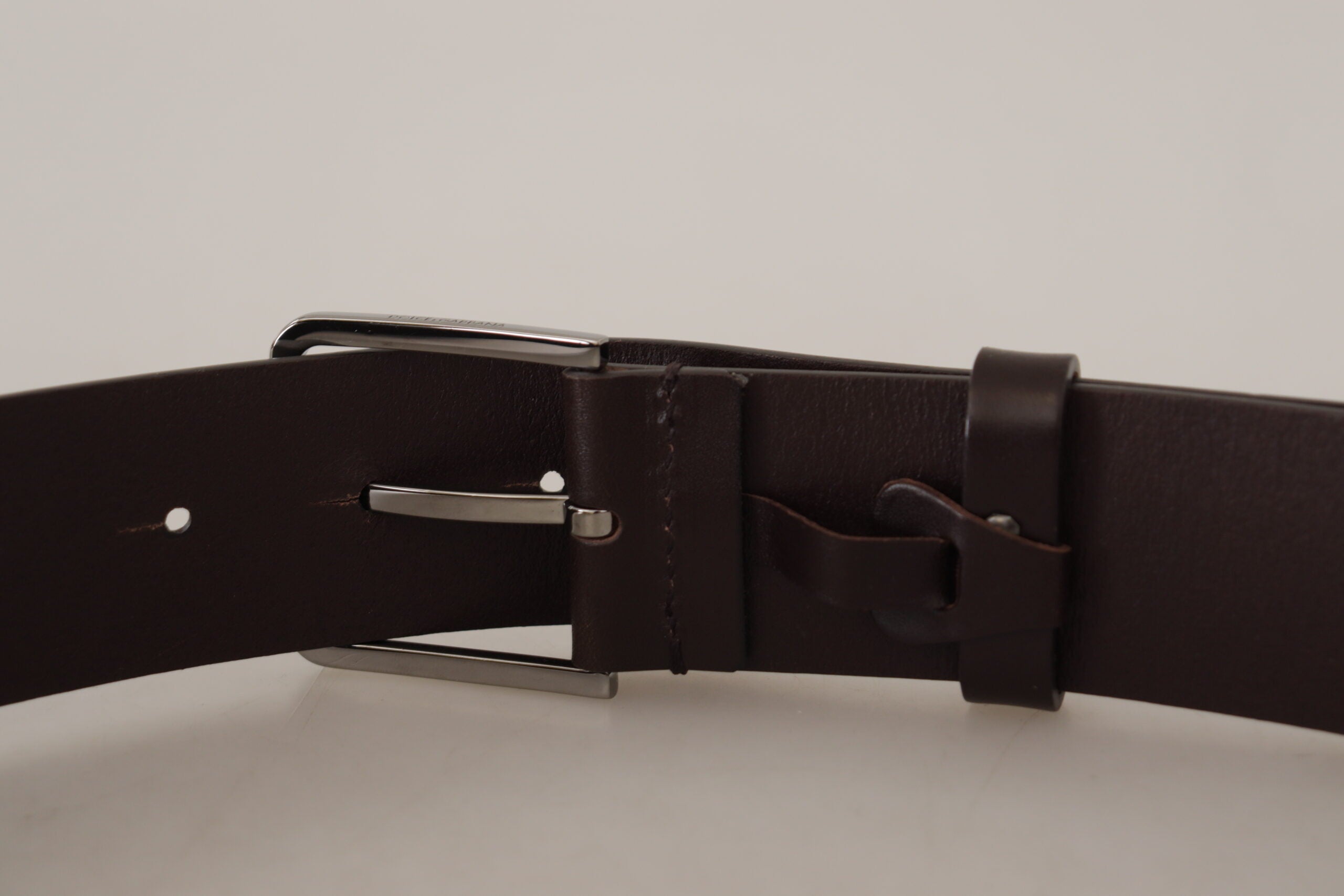 Dolce & Gabbana Elegant Dark Brown Leather Men's Belt