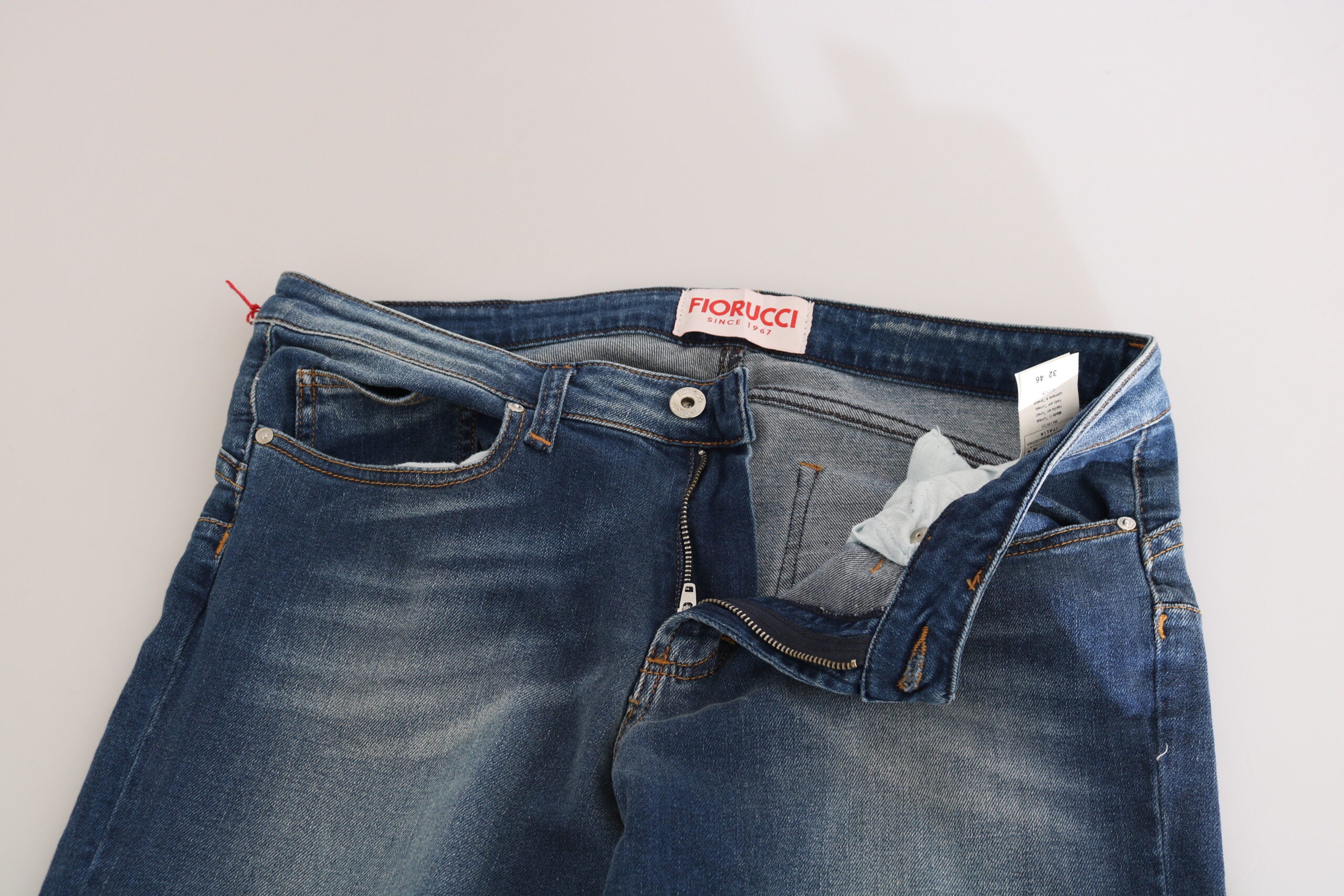 Fiorucci Blue Washed Mid Waist Slim Fit Denim Women's Jeans