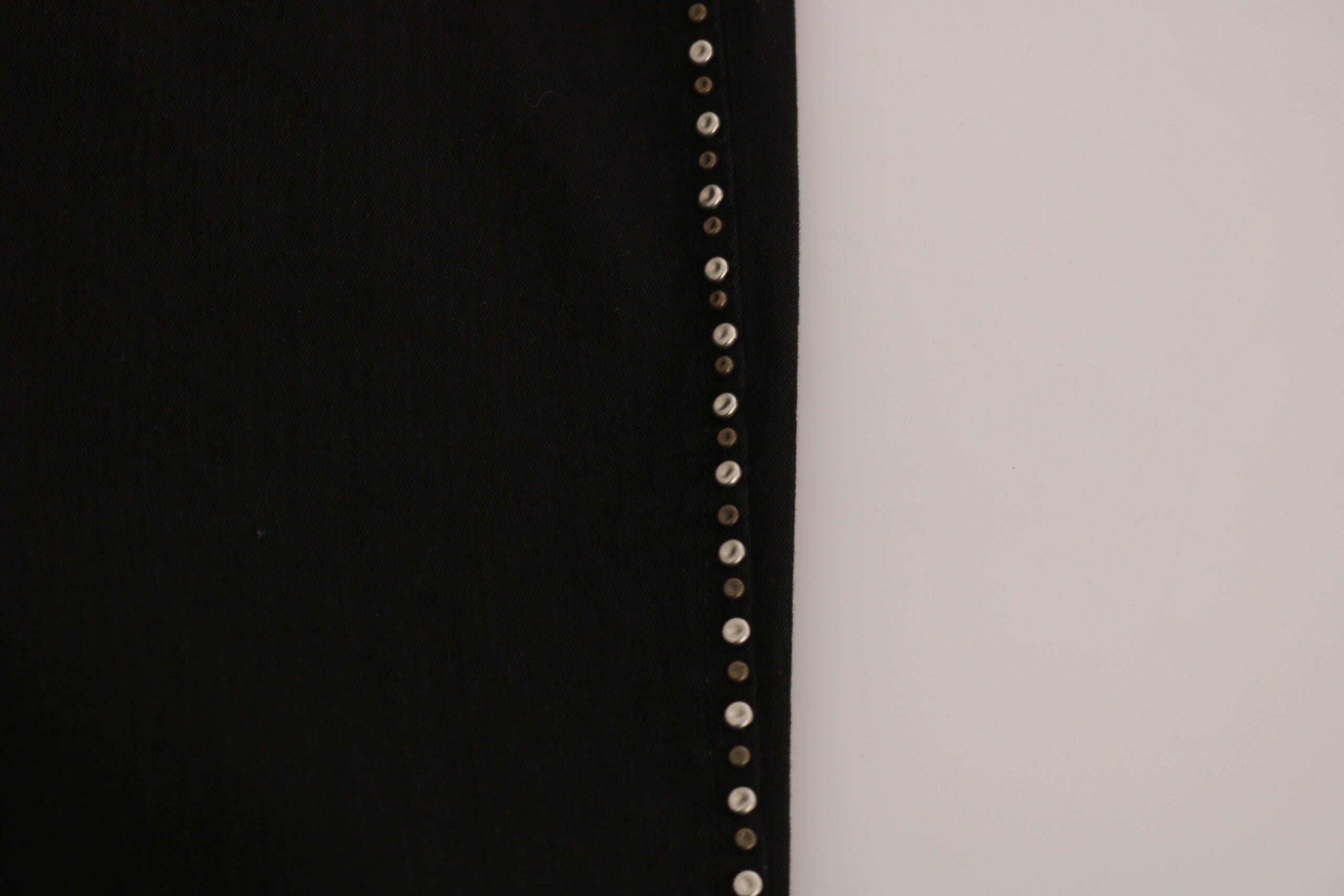 Costume National Black Embellished Mid Waist Skinny Denim Women's Jeans