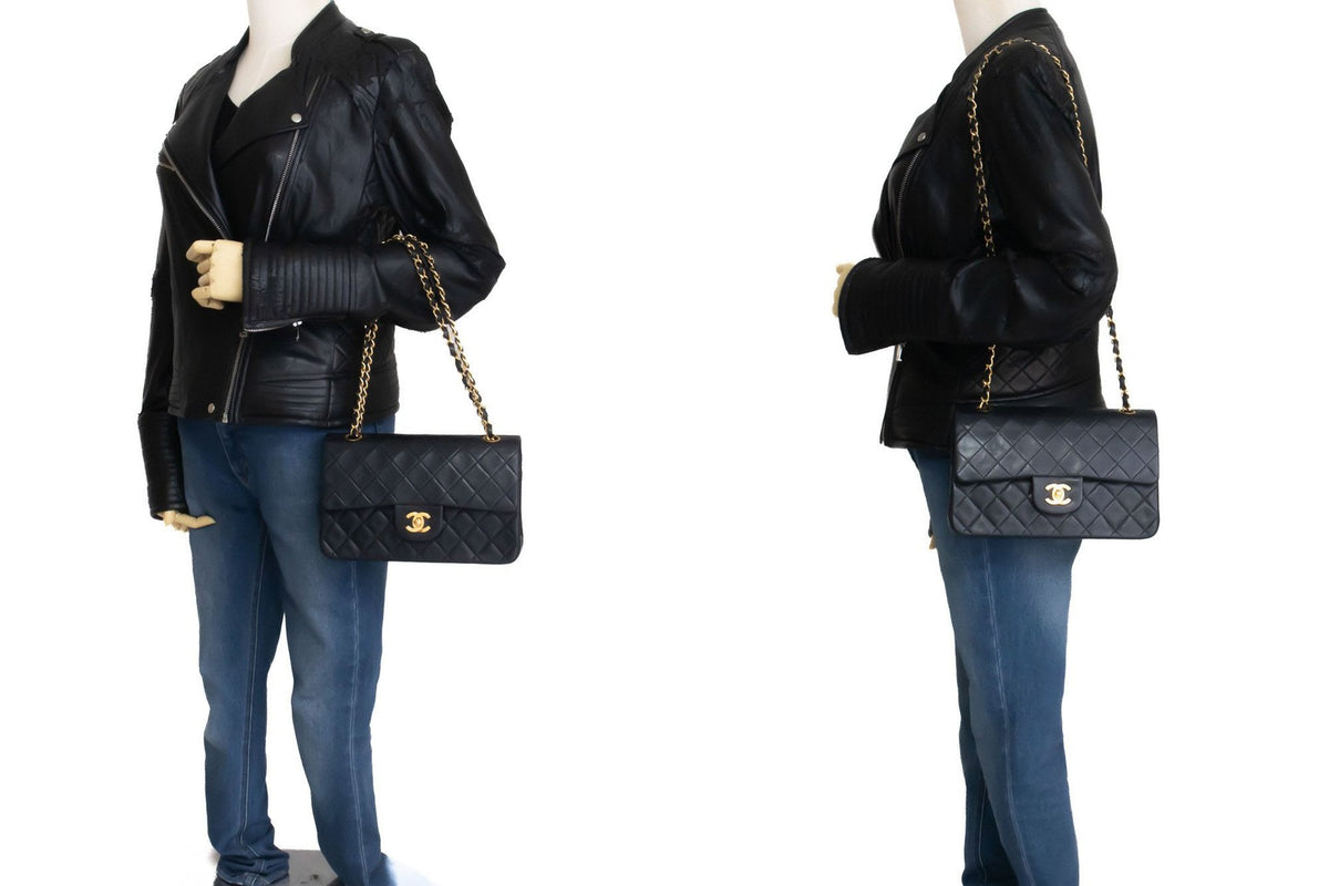 Chanel Cc Flap Quilted Classic Flap Motif Printed Nylon Black Leather Crossbody Bag Bag (Pre-Owned)