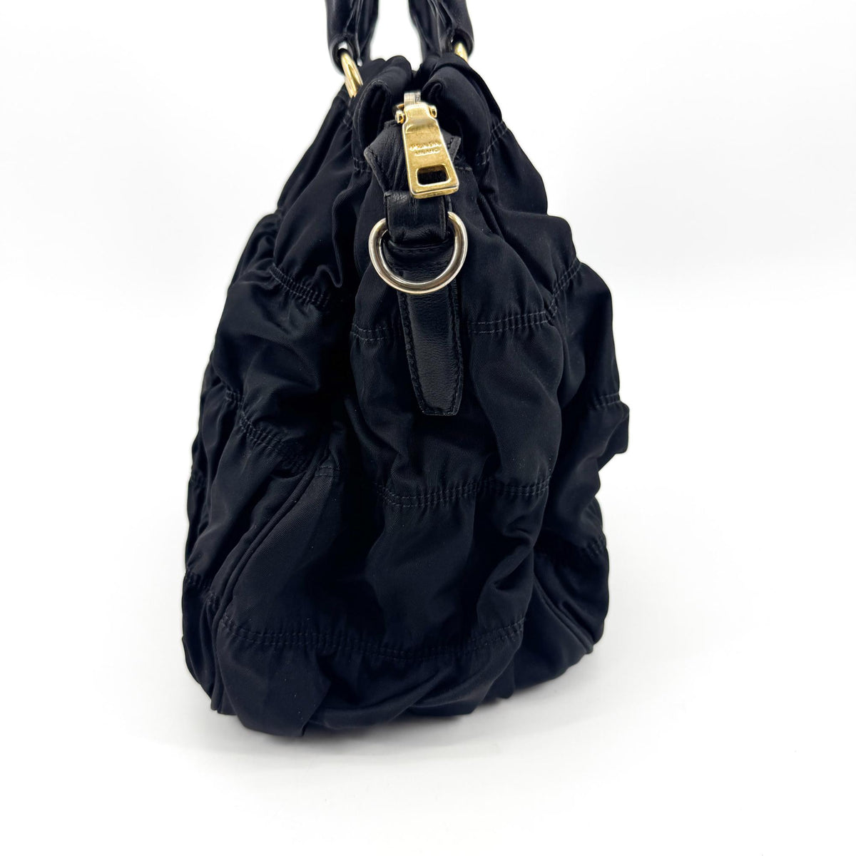 Prada Gaufre Convertible Tessuto Black Nylon Tote Bag Bag (Pre-Owned)