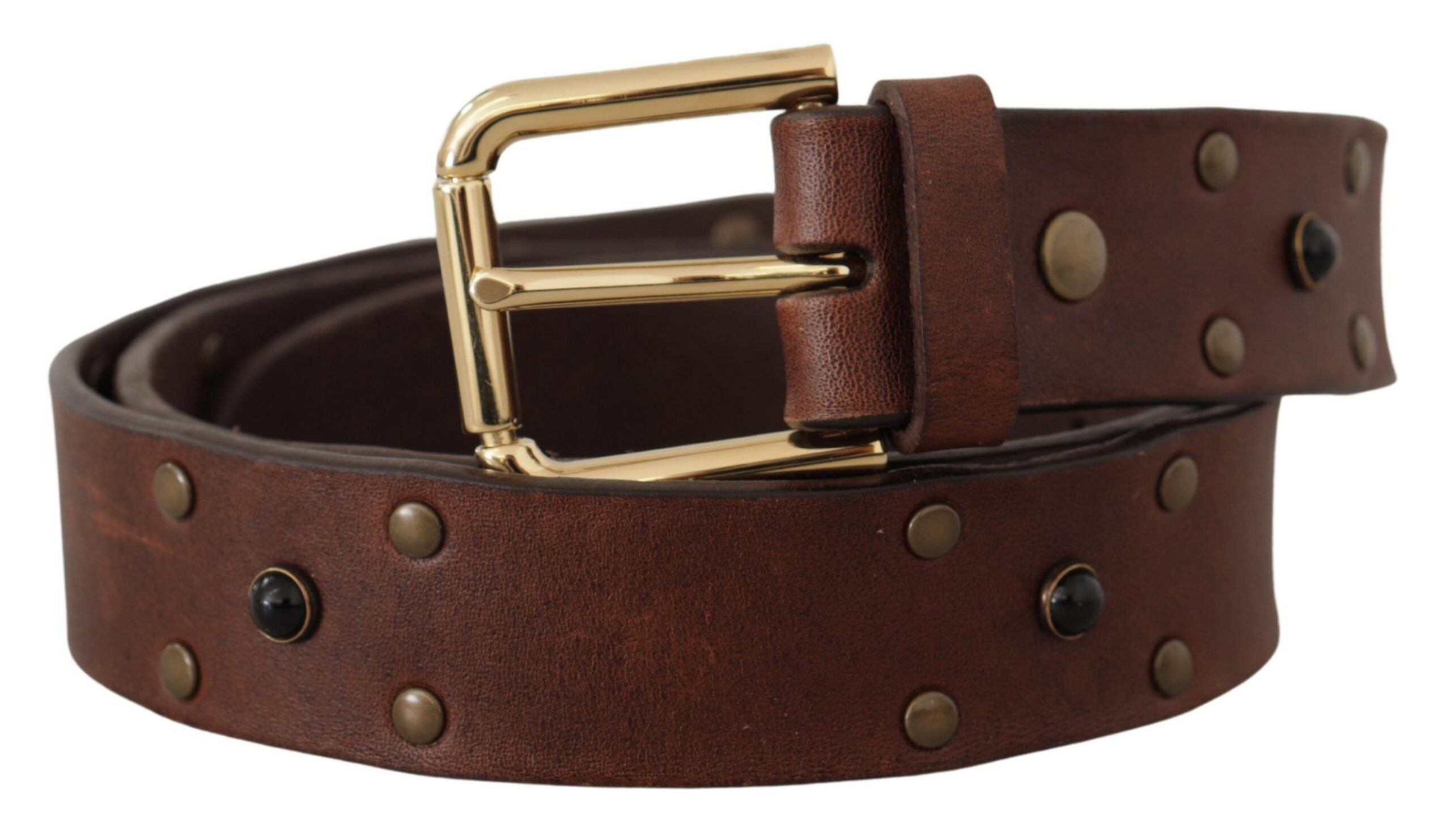 Dolce & Gabbana Elegant Leather Belt with Metal Men's Buckle