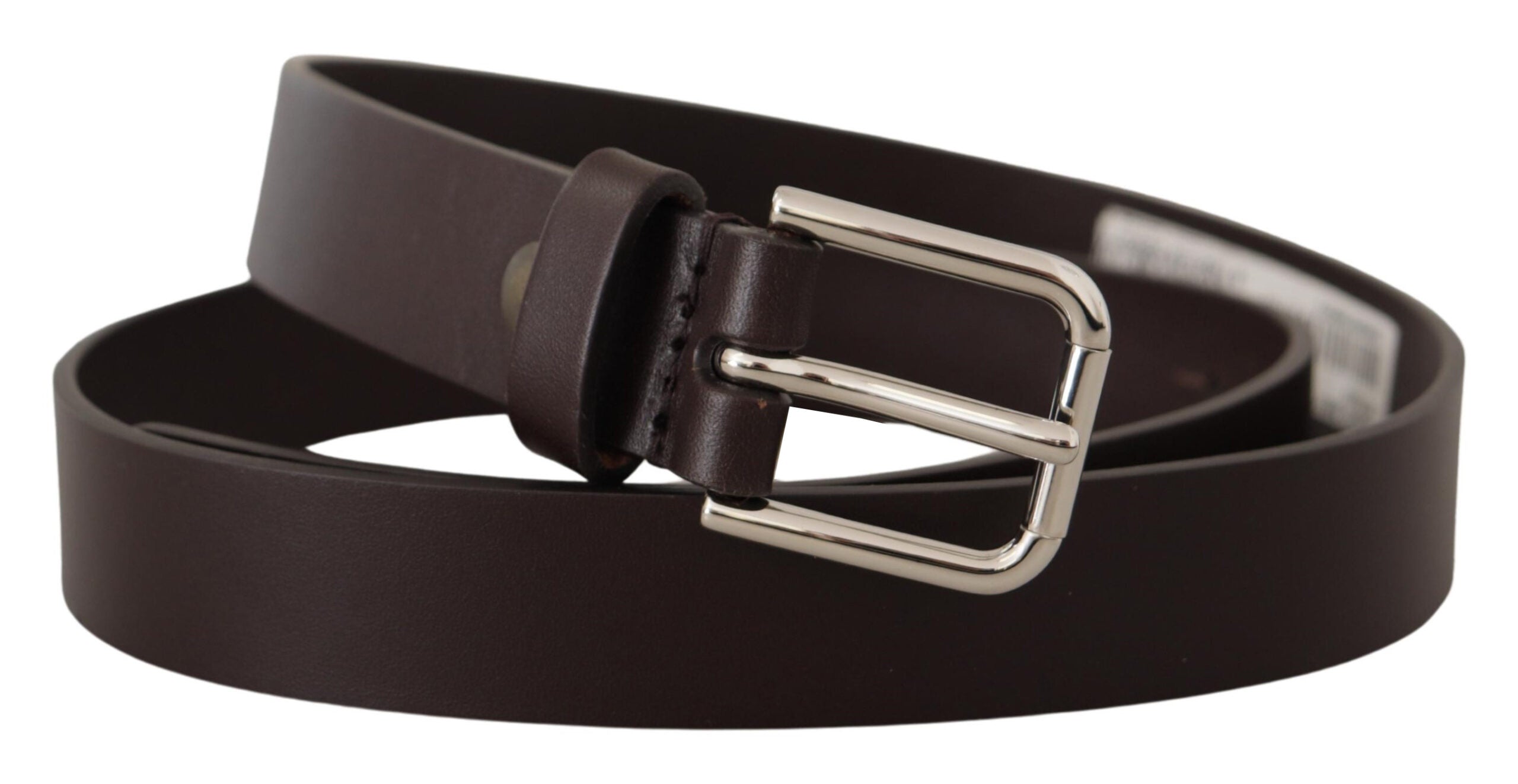 Dolce & Gabbana Elegant Leather Belt With Logo Men's Buckle