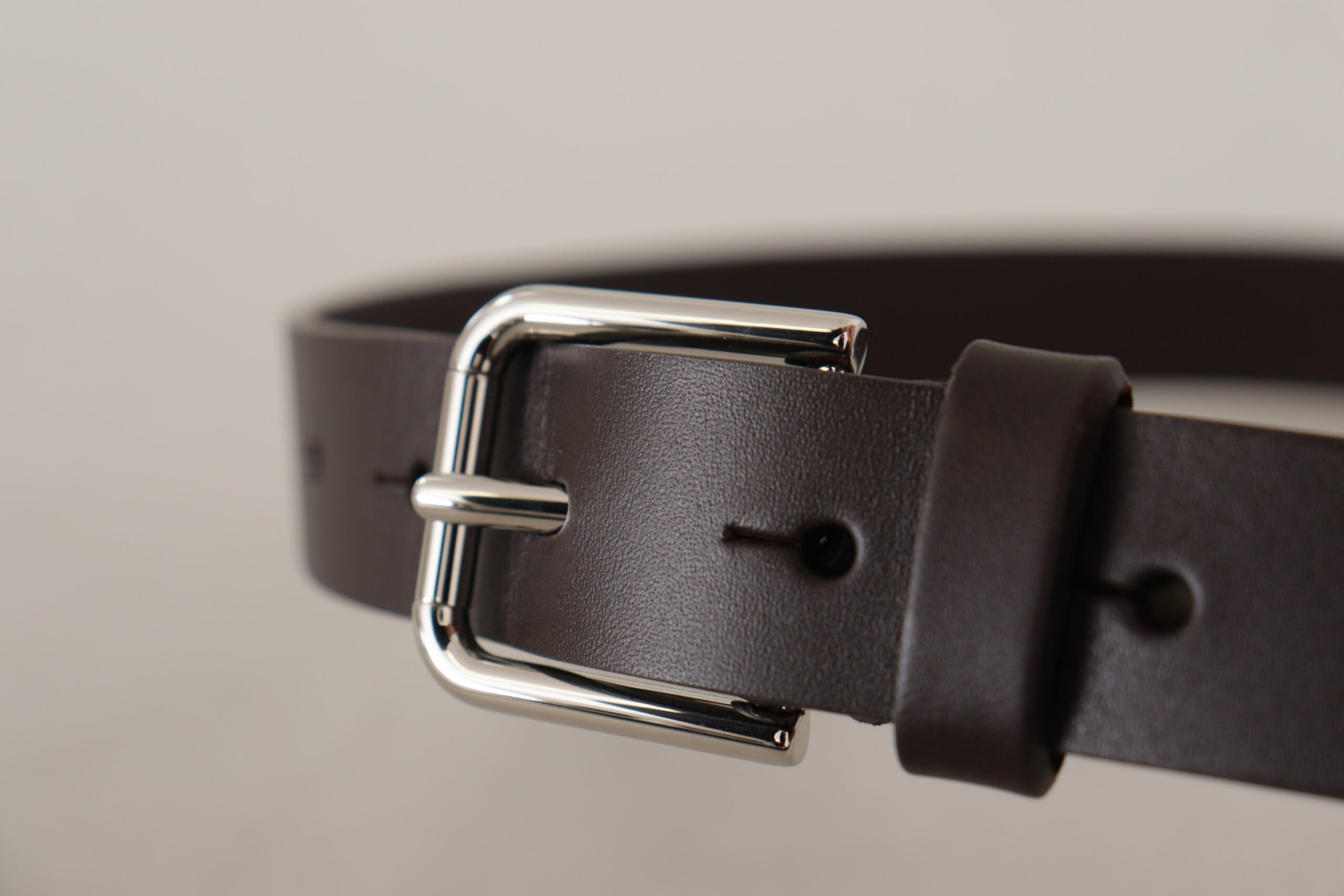 Dolce & Gabbana Elegant Leather Belt With Logo Men's Buckle
