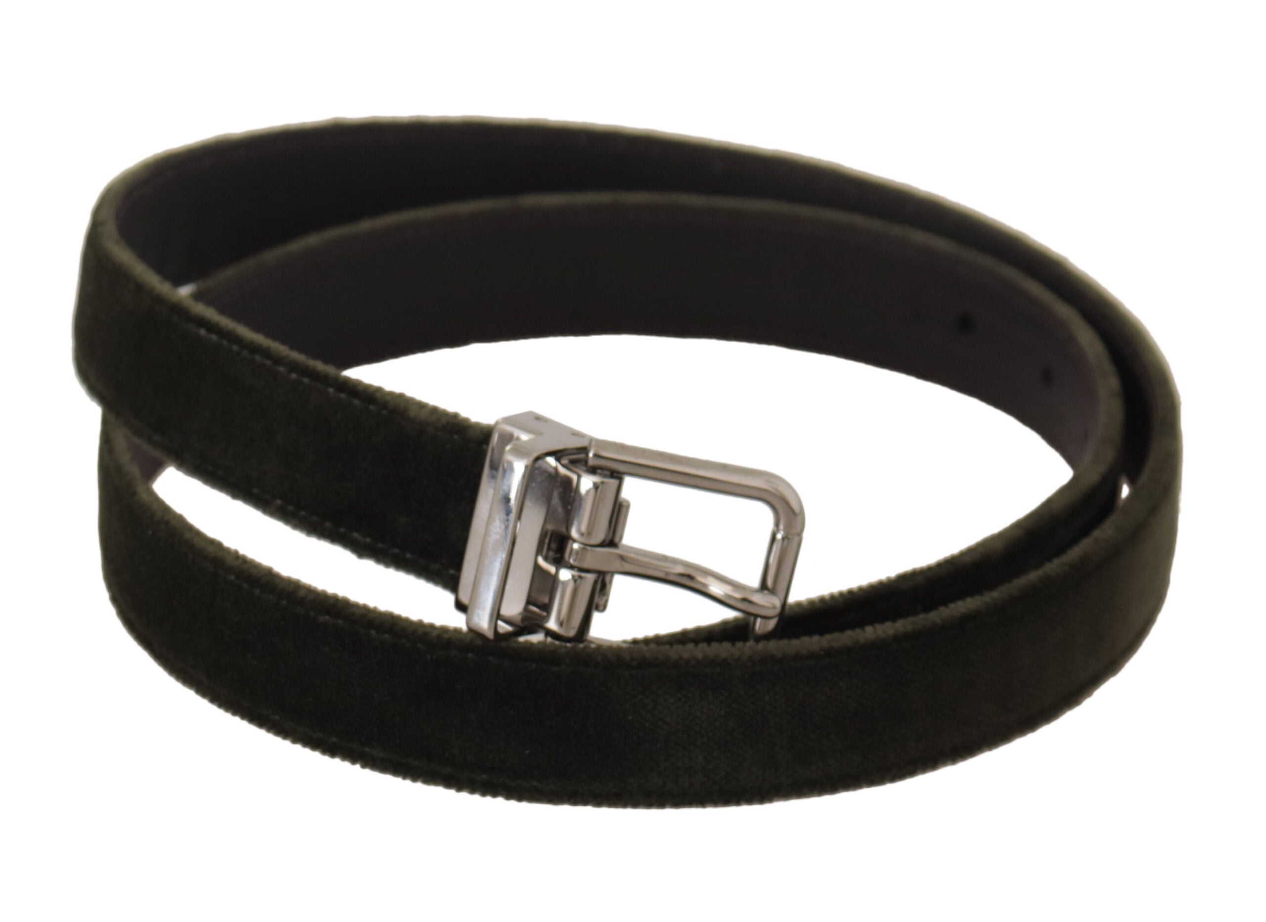 Dolce & Gabbana Elegant Velvet Leather Green Men's Belt