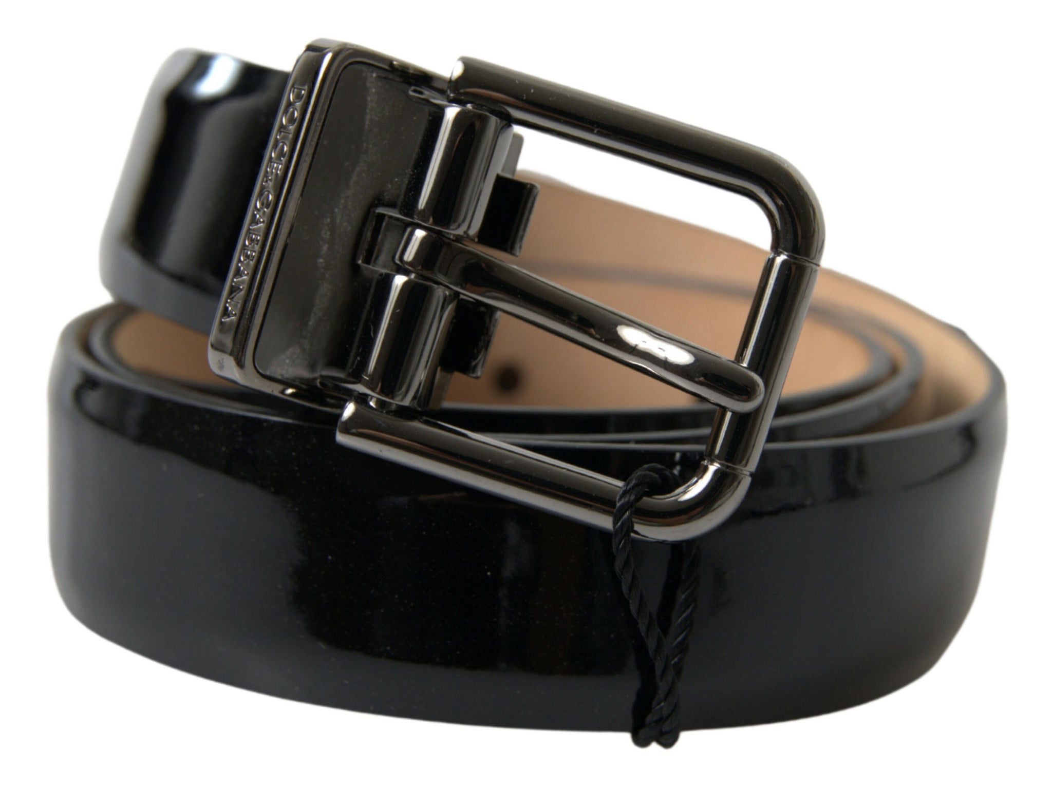 Dolce \u0026 Gabbana Black Calf Leather Metal Buckle Men Men's Belt, image size:2048x1535