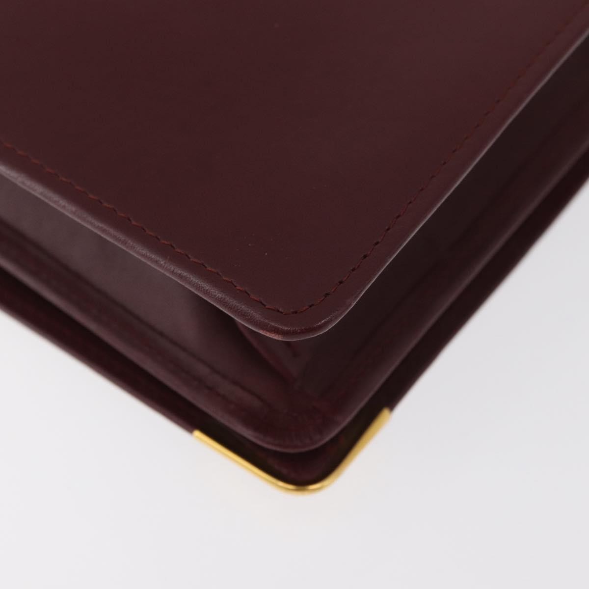 Cartier Must De Cartier Clutch Leather Burgundy Leather Clutche & Pouche Bag (Pre-Owned)