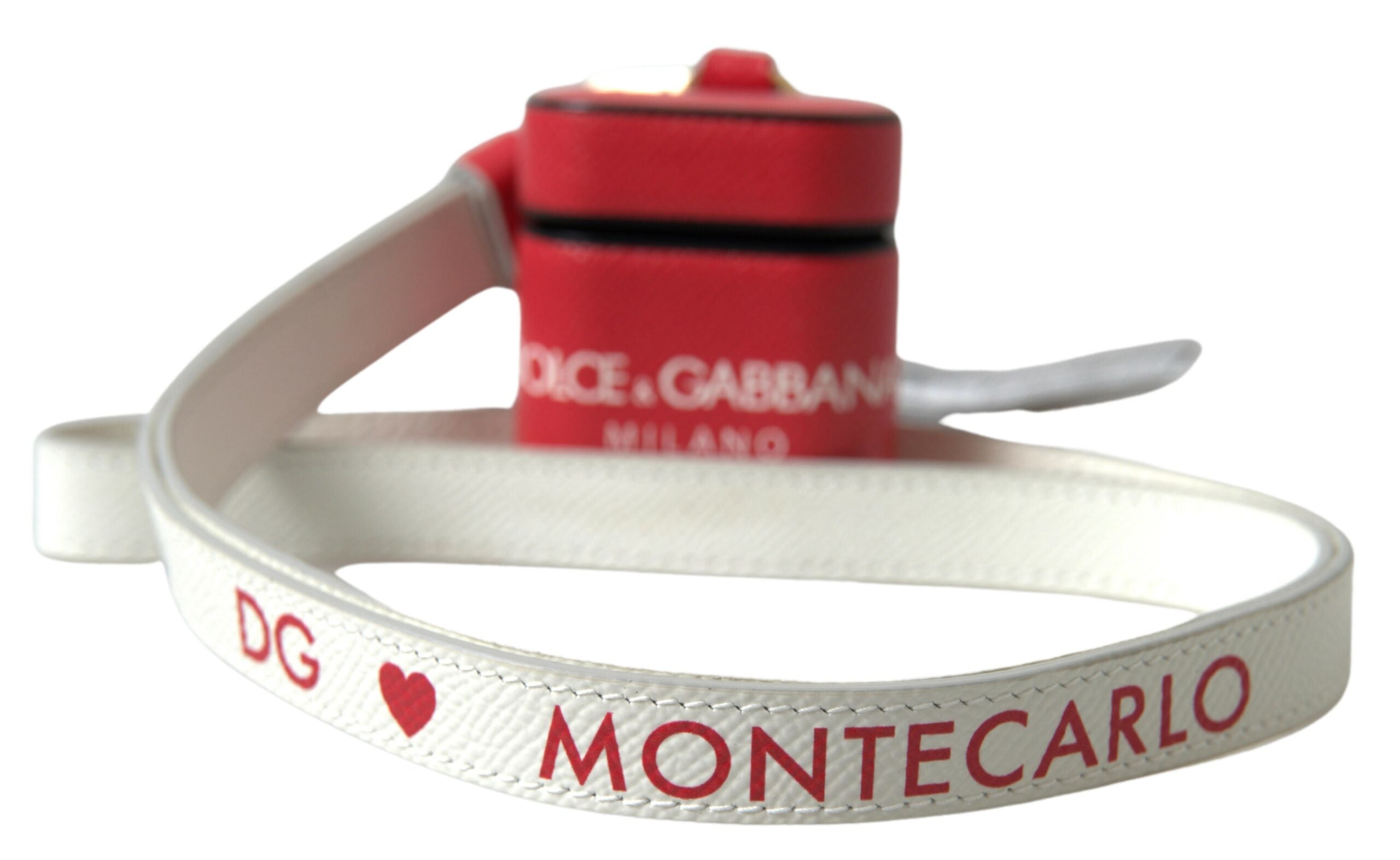 Dolce & Gabbana Elegant Red Leather Airpods Women's Case