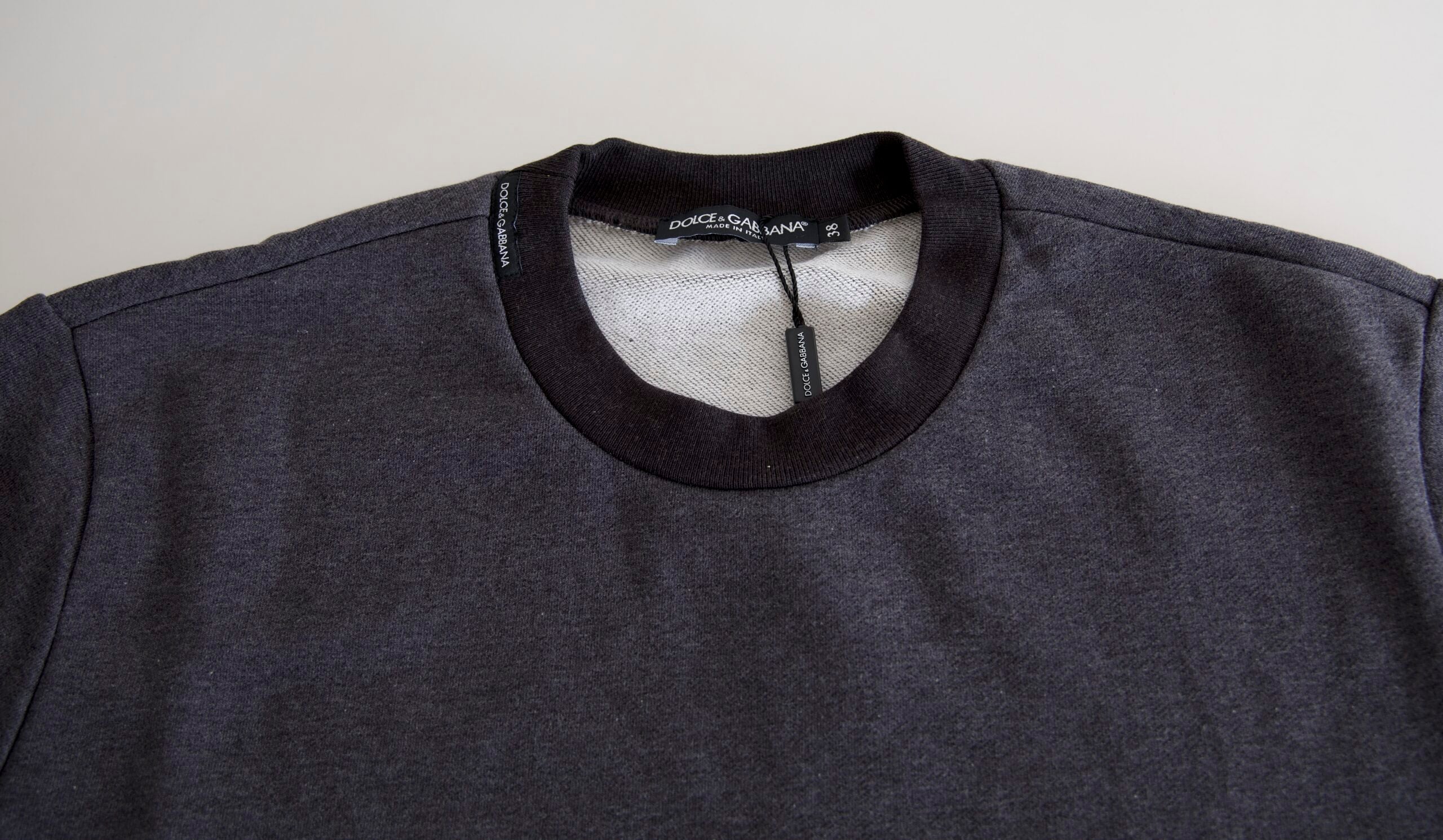 Dolce & Gabbana Elegant Dark Gray Crew Neck Women's Sweater