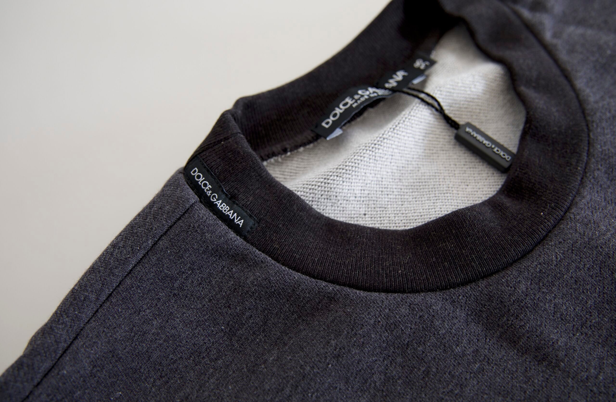 Dolce & Gabbana Elegant Dark Gray Crew Neck Women's Sweater