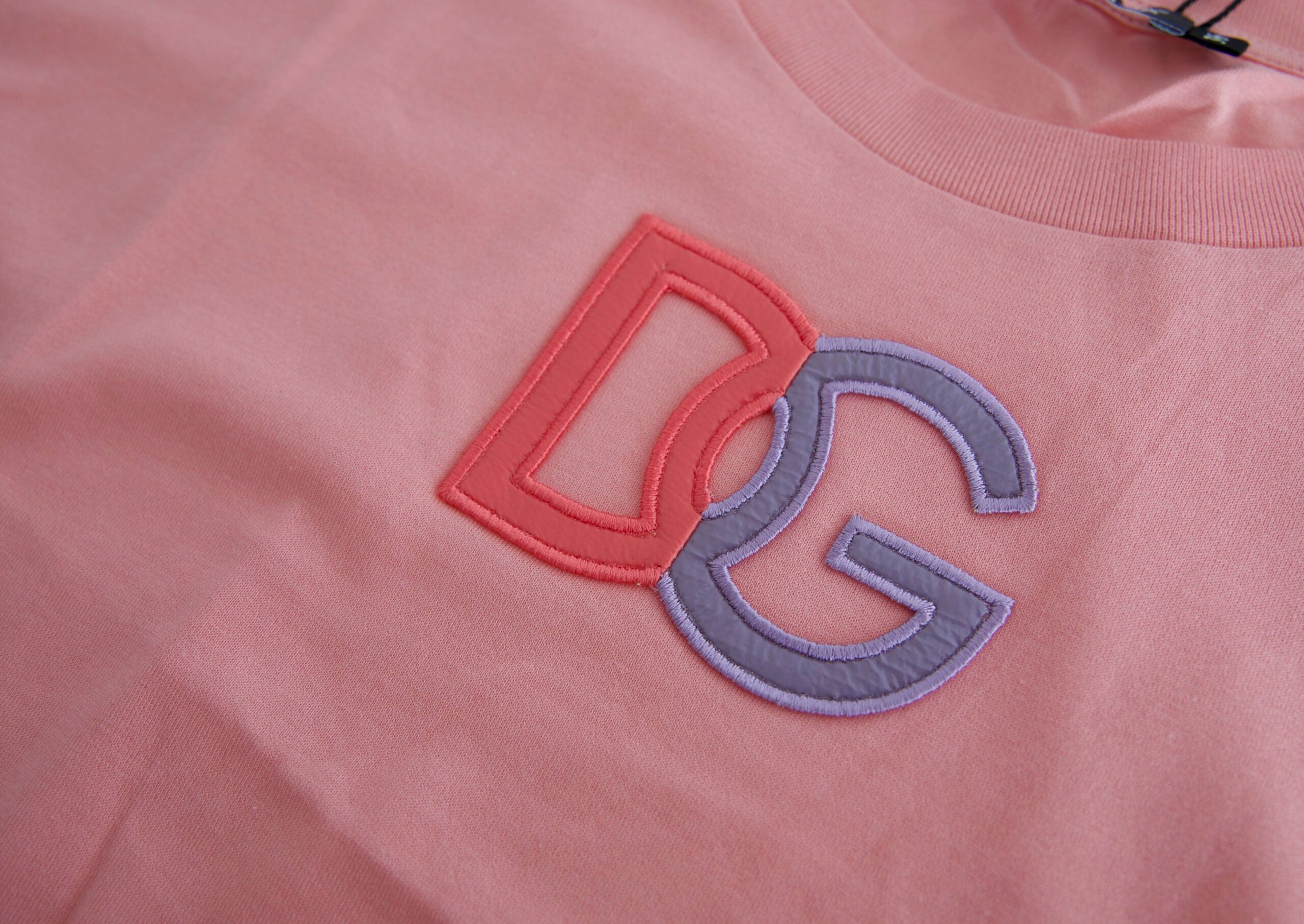 Dolce & Gabbana Pink Cotton DG Logo Crew Neck Tank Women's T-shirt
