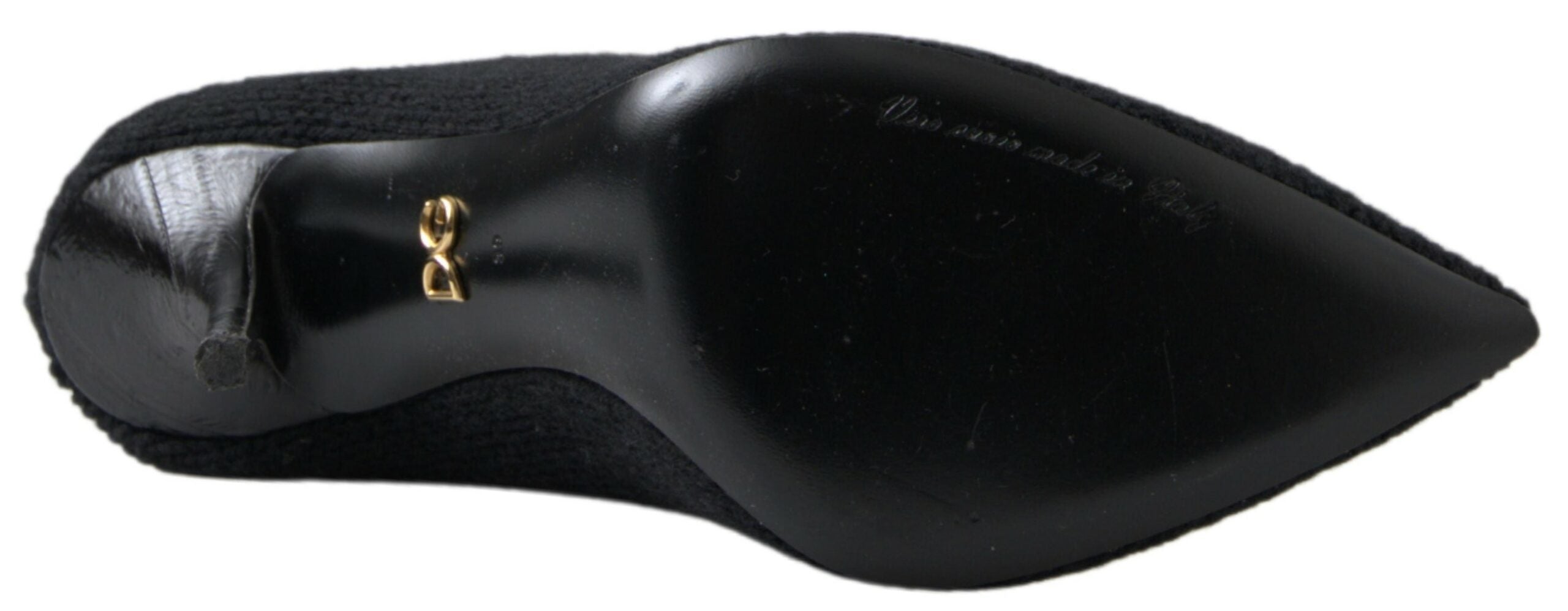 Dolce & Gabbana Black Stiletto Heel Mid Calf Women Boot Women's Shoes