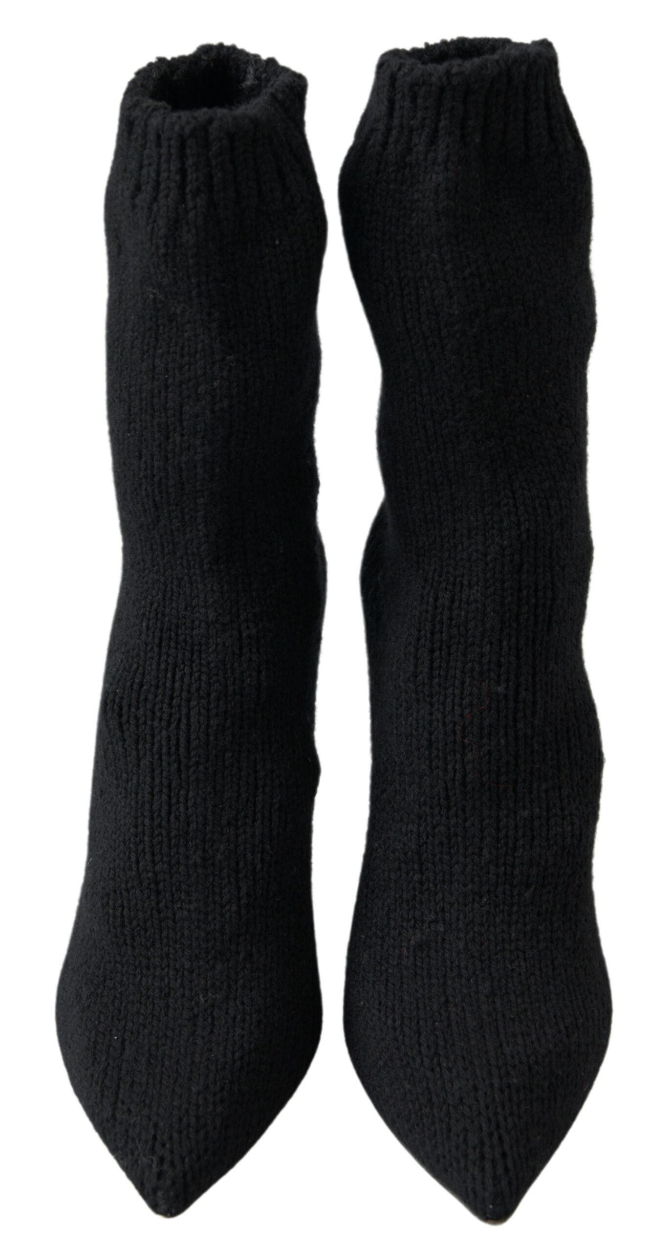 Dolce & Gabbana Black Stiletto Heel Mid Calf Women Boot Women's Shoes