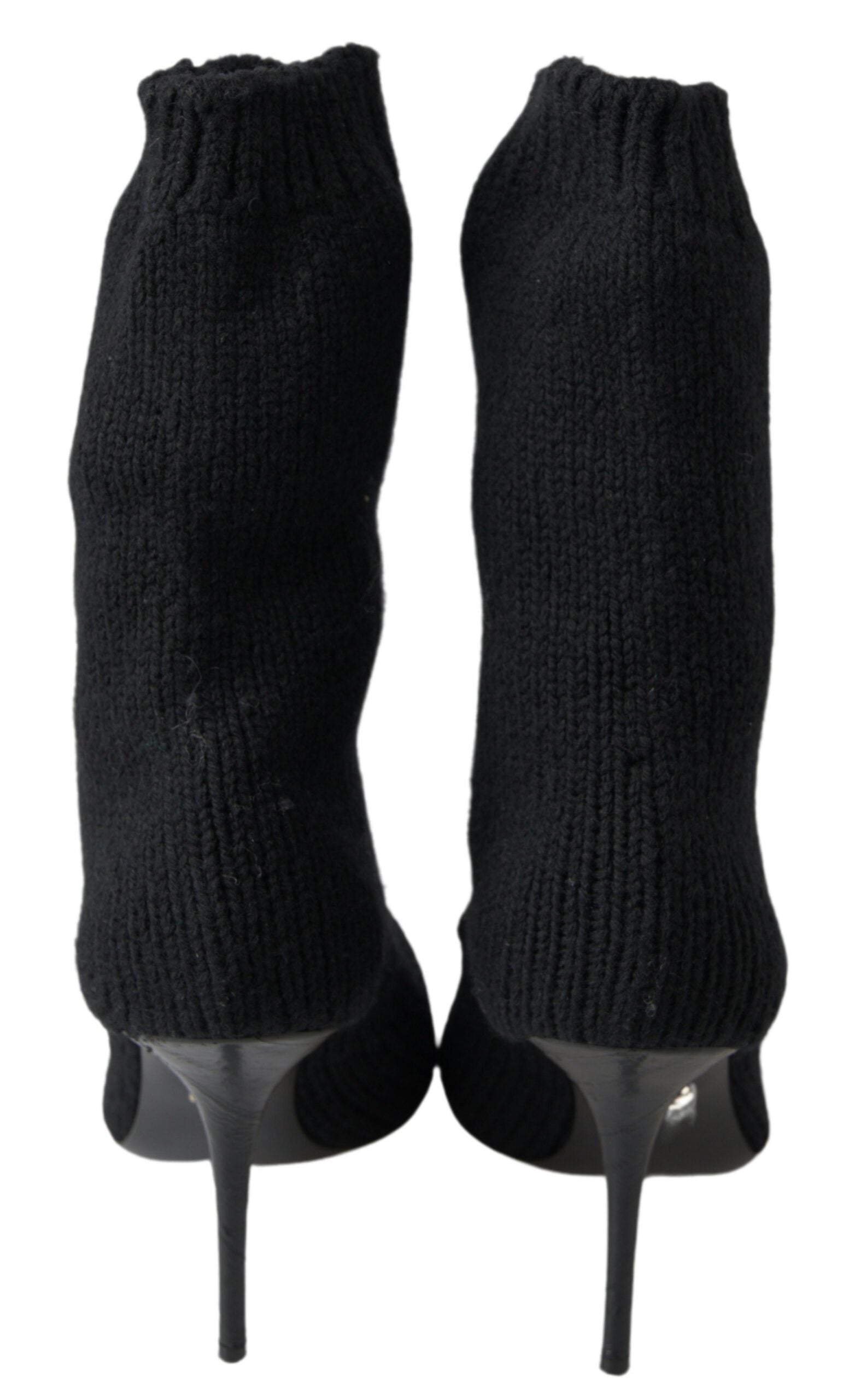 Dolce & Gabbana Black Stiletto Heel Mid Calf Women Boot Women's Shoes