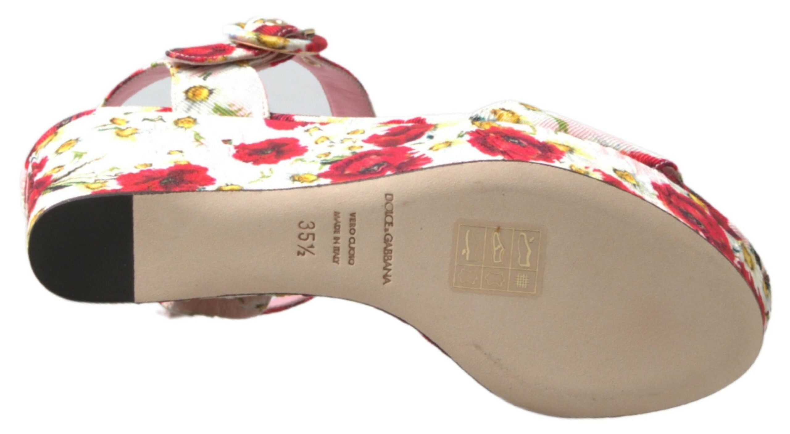 Dolce & Gabbana Multicolor floral print Wedges Floral Ankle Strap Women's Sandals