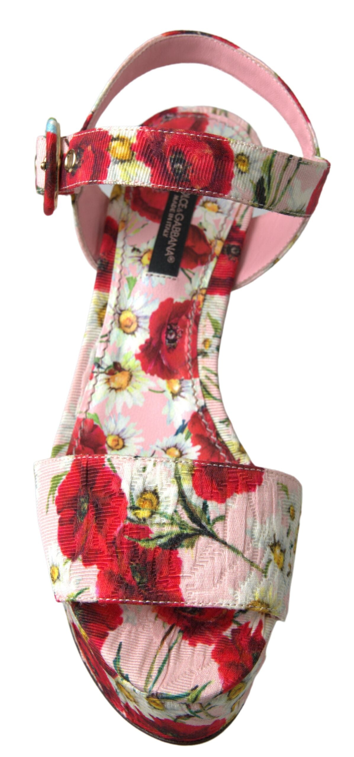 Dolce & Gabbana Multicolor floral print Wedges Floral Ankle Strap Women's Sandals