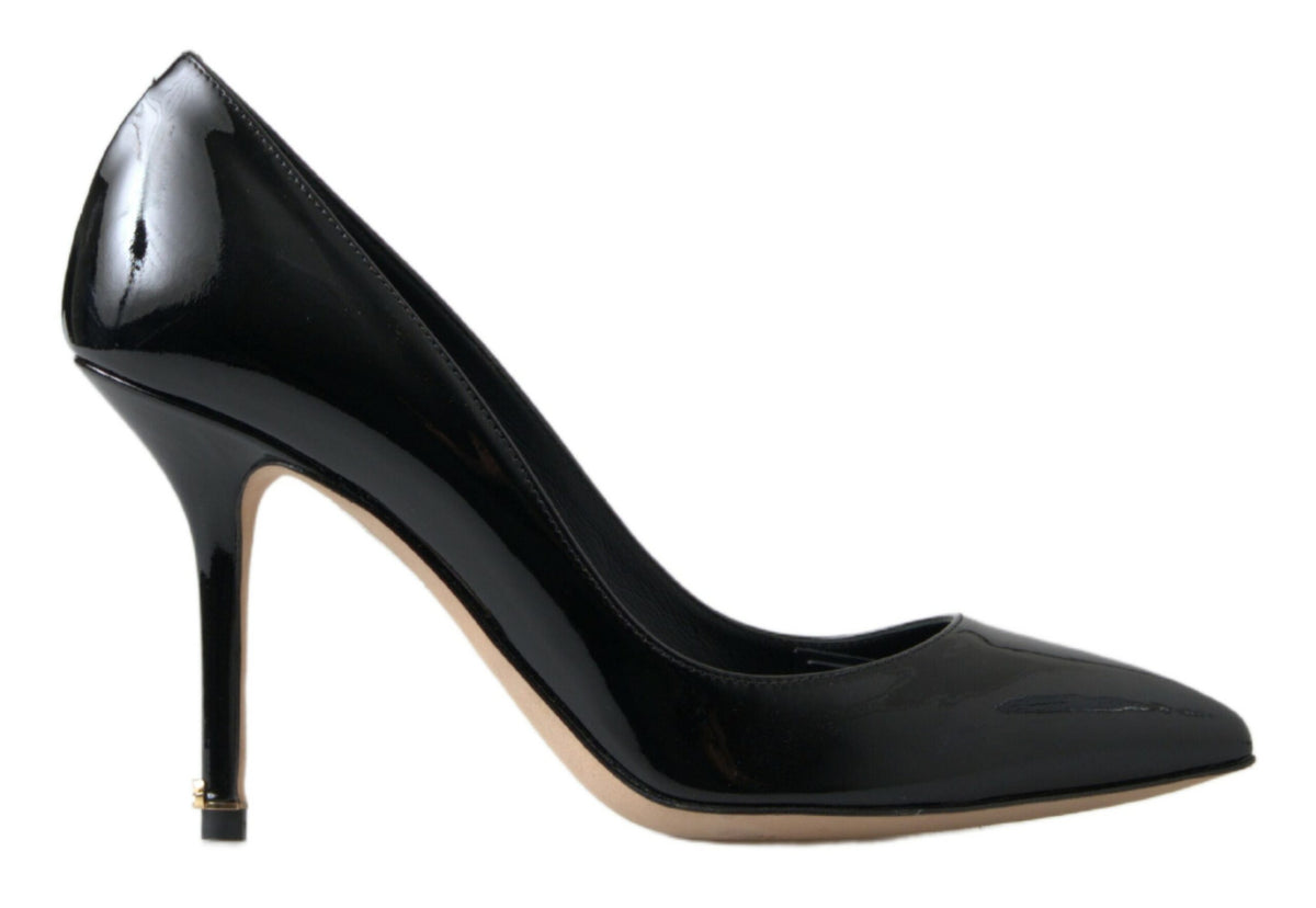 Dolce & Gabbana Black Patent Leather High Heels Pumps Women's Shoes