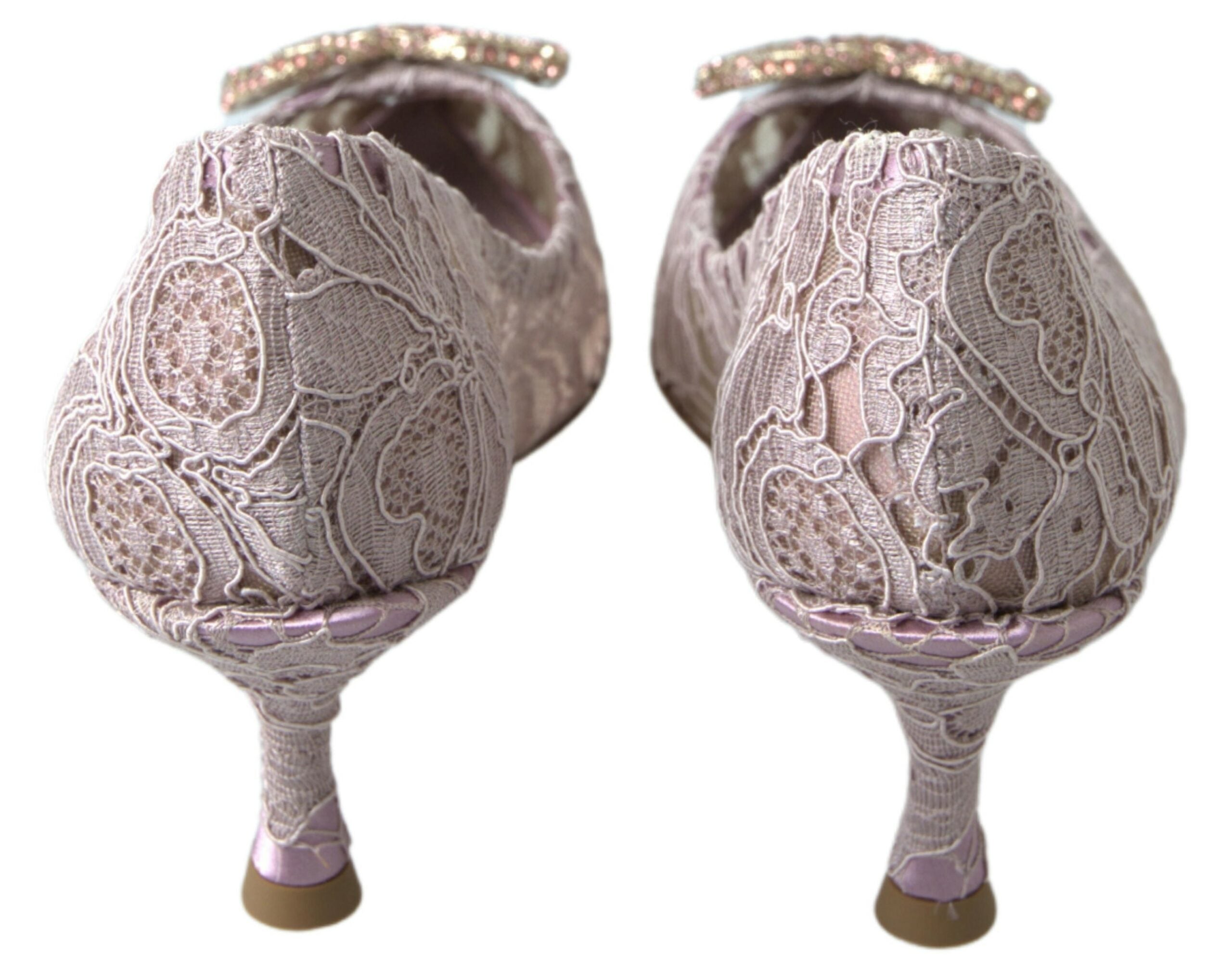 Dolce & Gabbana Elegant Pink Crystal Embellished Women's Heels