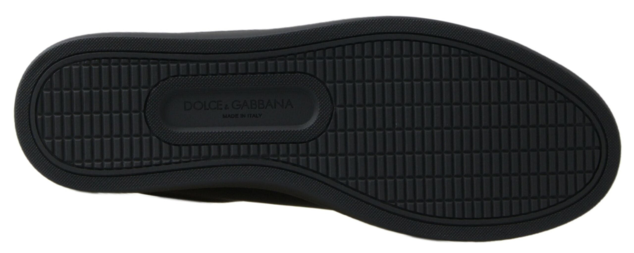 Dolce & Gabbana Black Gold Leather Classic Sneakers Women's Shoes