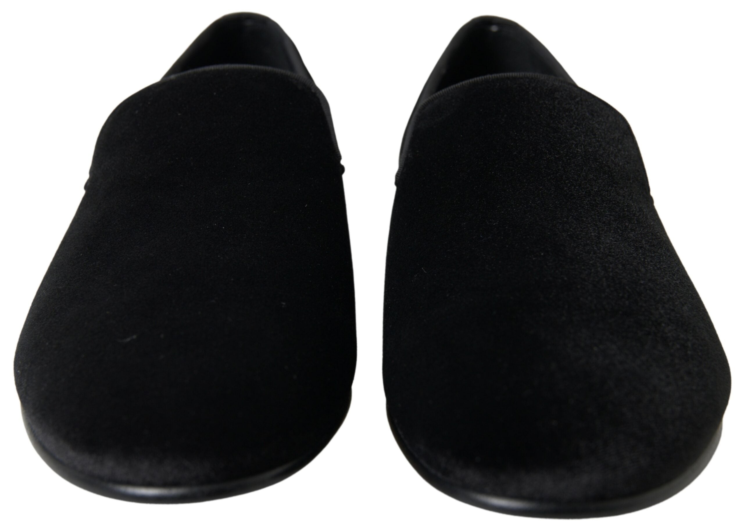 Dolce & Gabbana Black Velvet Loafers Formal Men's Shoes
