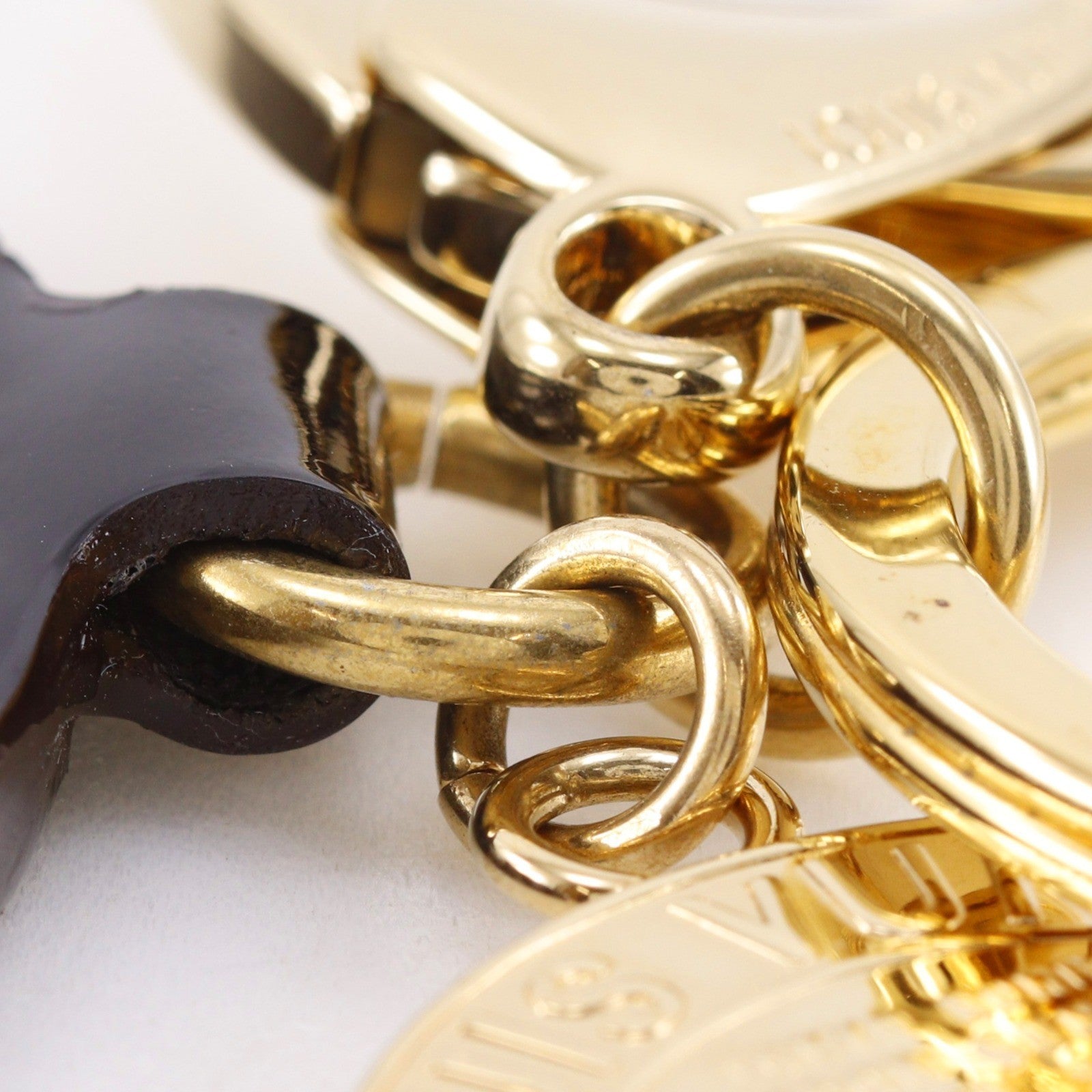 Louis Vuitton Trunks & Bags Charm And Key Holder Leather And Metal Gold Metal Charms And Keychains Accessory (Pre-Owned)