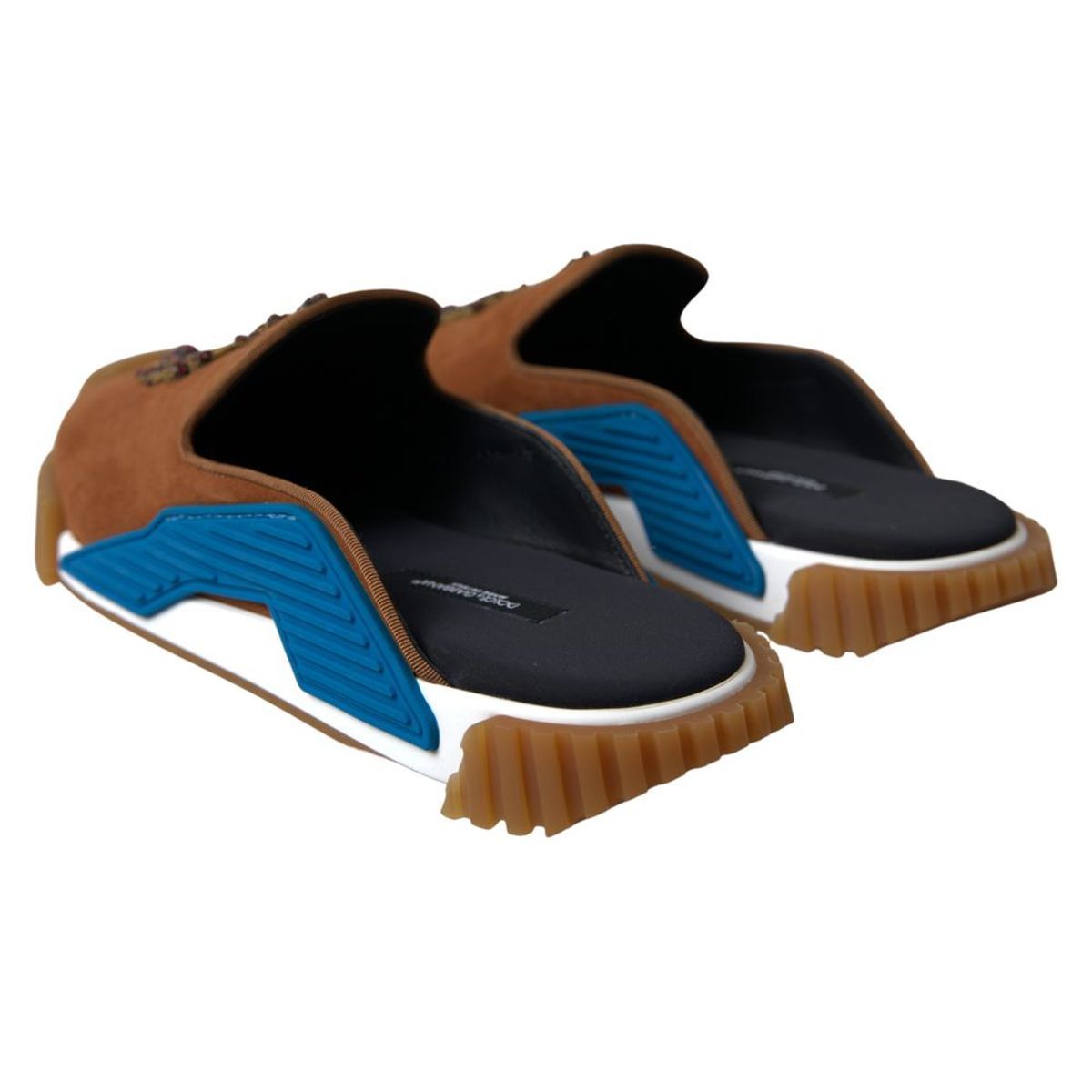 Dolce & Gabbana Brown Suede Crown Logo NS1 Slides Men's Sandals