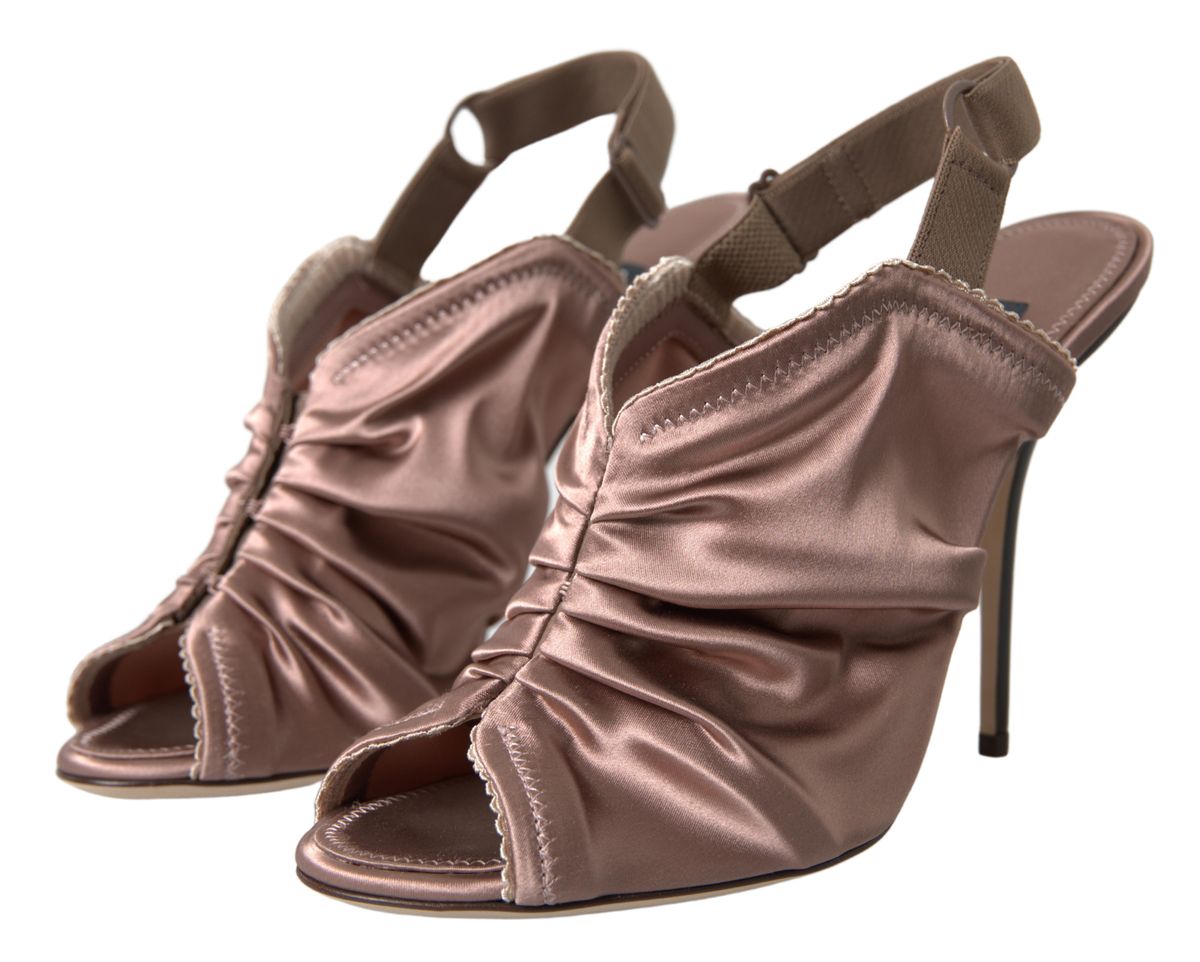 Dolce & Gabbana Light brown Slingback Corset Style Fastening stiletto Women's heels