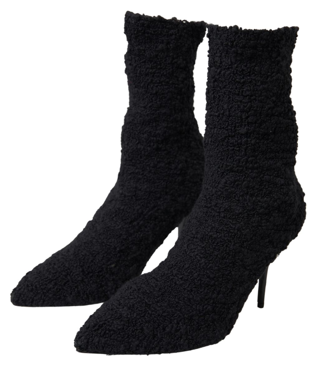 Dolce & Gabbana Elegant Virgin Wool Mid Calf Women's Boots