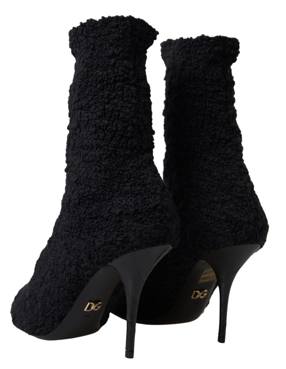 Dolce & Gabbana Elegant Virgin Wool Mid Calf Women's Boots
