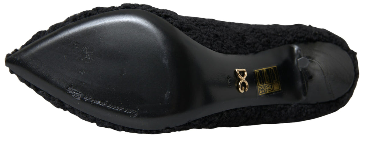Dolce & Gabbana Black Stiletto Heels Mid Calf Women's Boots