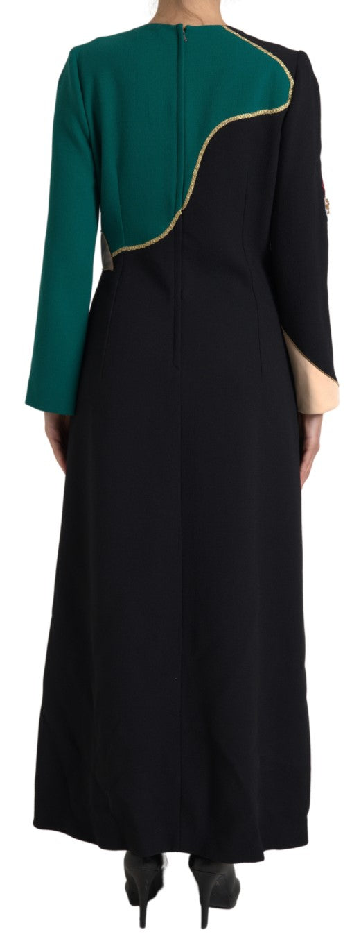 Dolce & Gabbana Multicolor Long Sleeves A-line Maxi Women's Dress