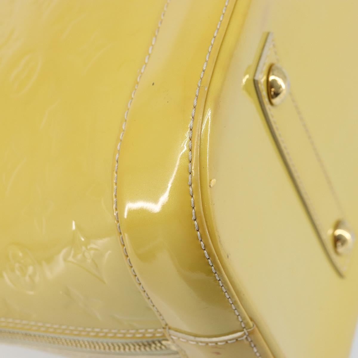 Louis Vuitton Alma Monogram Vernis Yellow Patent_Leather Handbag (Pre-Owned)