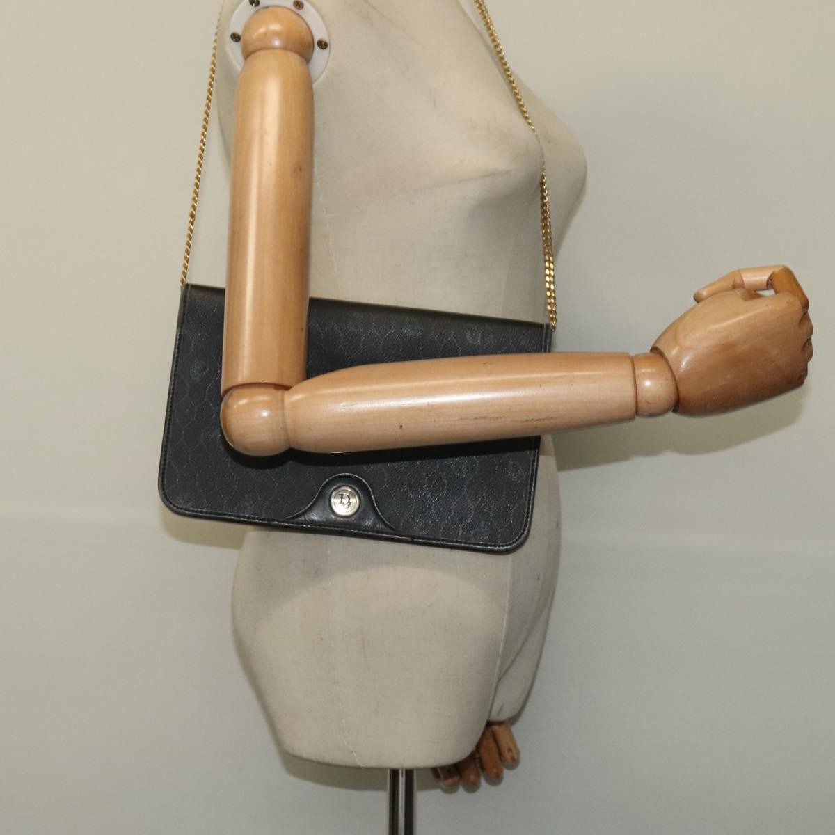 Christian Dior Vintage Honeycomb Canvas Black Canvas Shoulder Bag Bag (Pre-Owned)