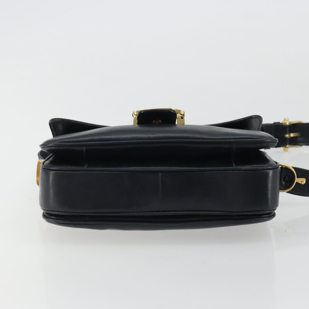 Celine Horse Carriage Leather Black Leather Shoulder Bag Bag (Pre-Owned)