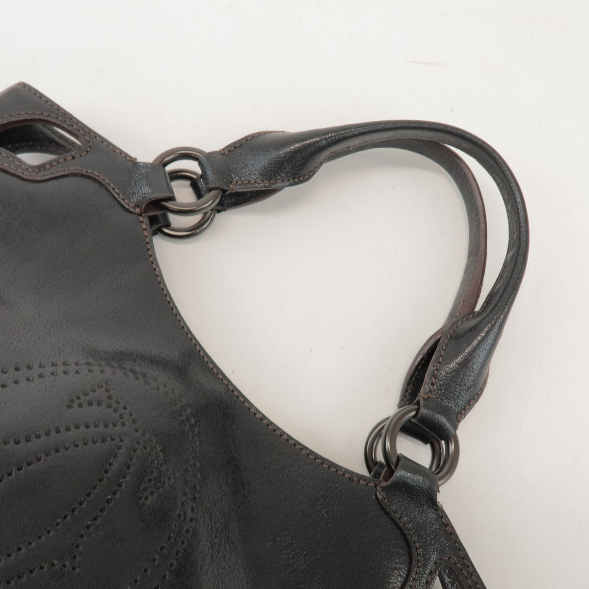 Cartier Marcello Leather Black Leather Handbag (Pre-Owned)