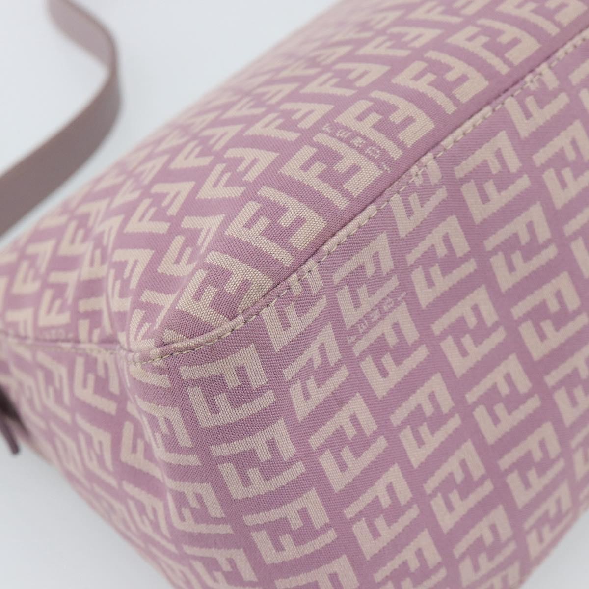 Fendi Mamma Baguette Zucca Jacquard Velvet Pink Canvas Shoulder Bag Bag (Pre-Owned)