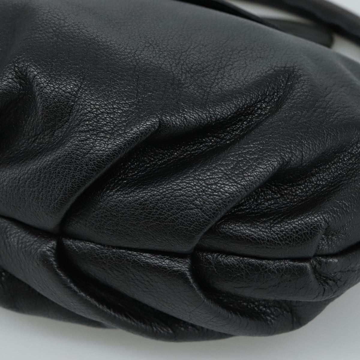 Salvatore Ferragamo Gancini Leather Black Leather Handbag (Pre-Owned)