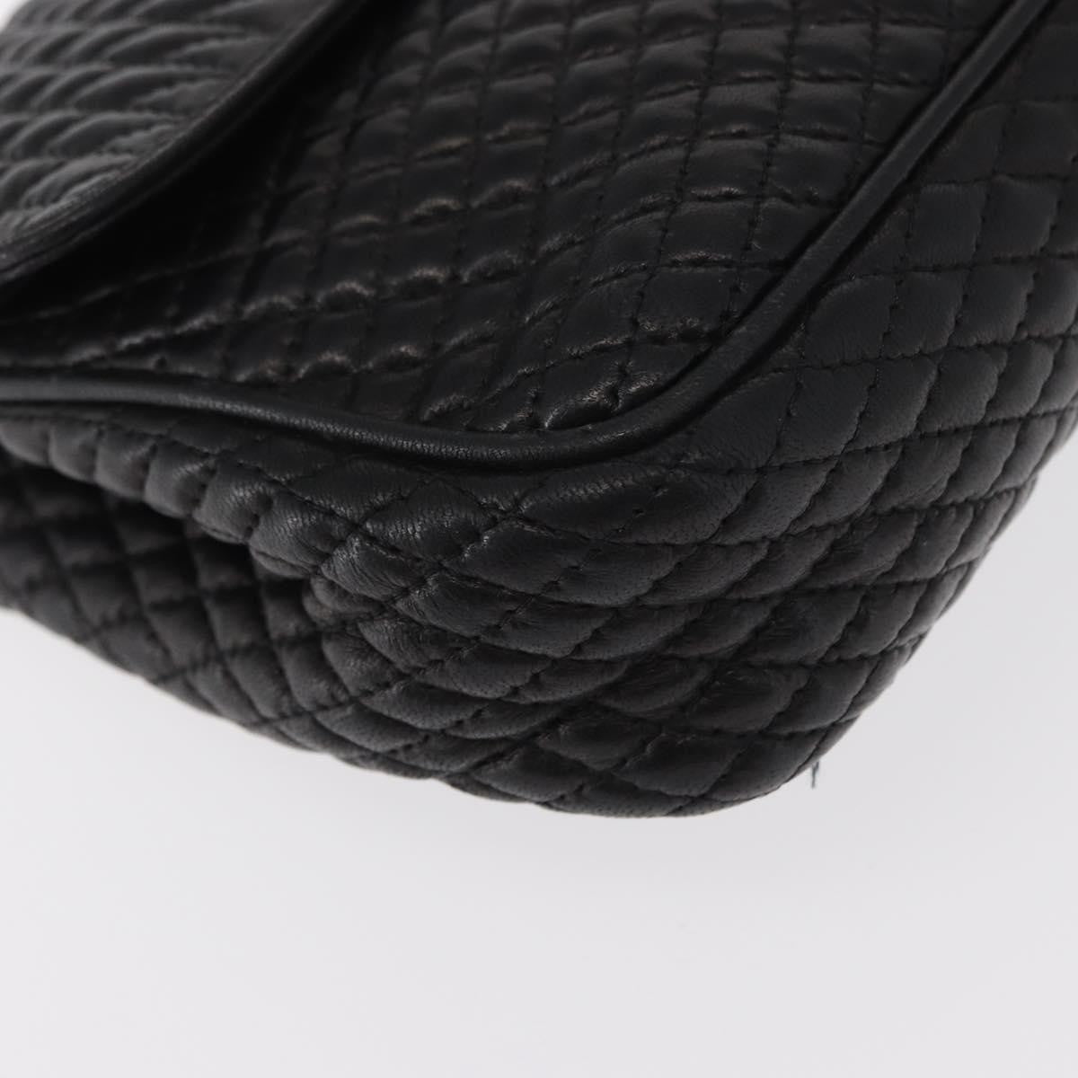 Bally Vintage Chain Quilted Leather Black Leather Shoulder Bag Bag (Pre-Owned)