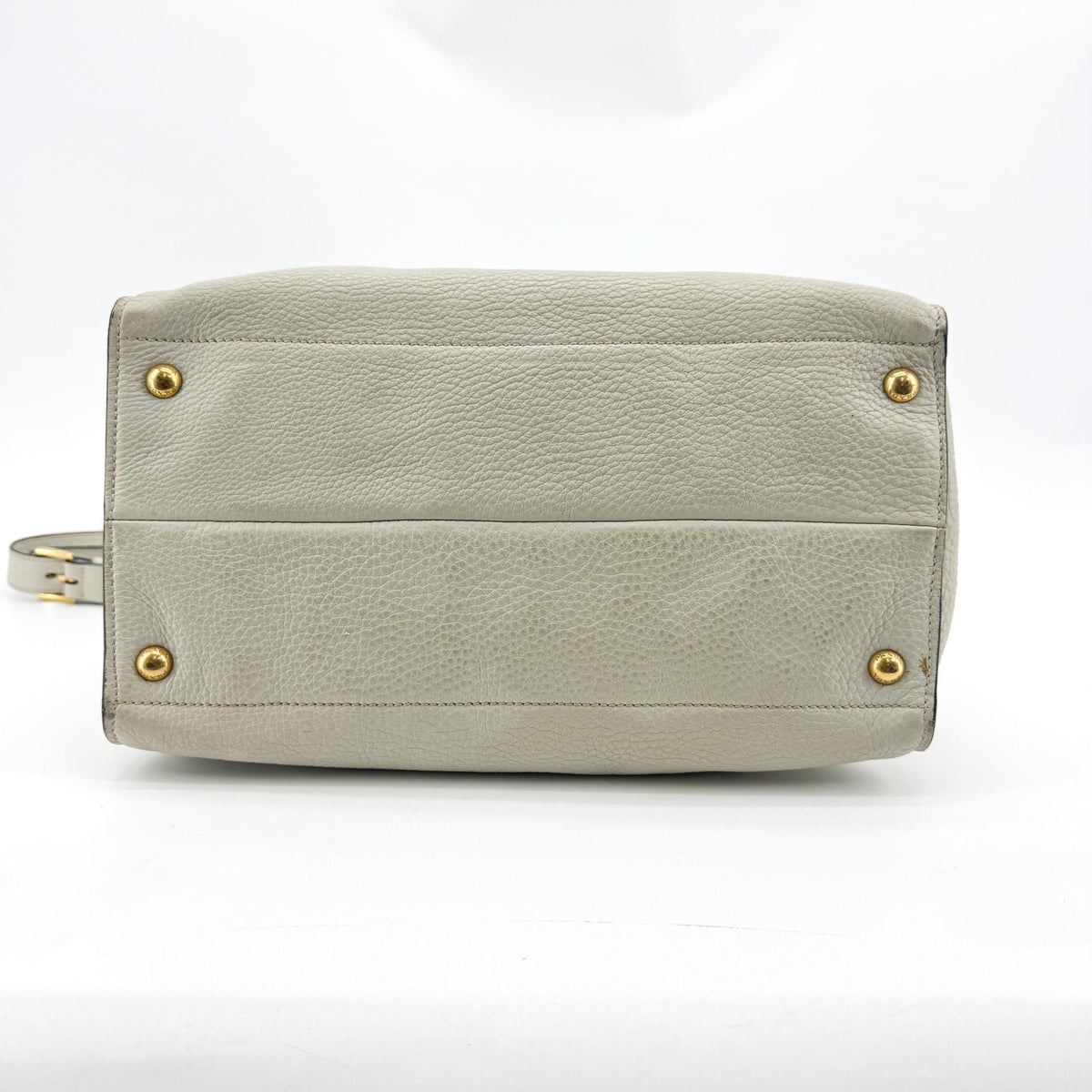 Prada Convertible Shopper Tote Vitello Daino Gray Leather Tote Bag Bag (Pre-Owned)