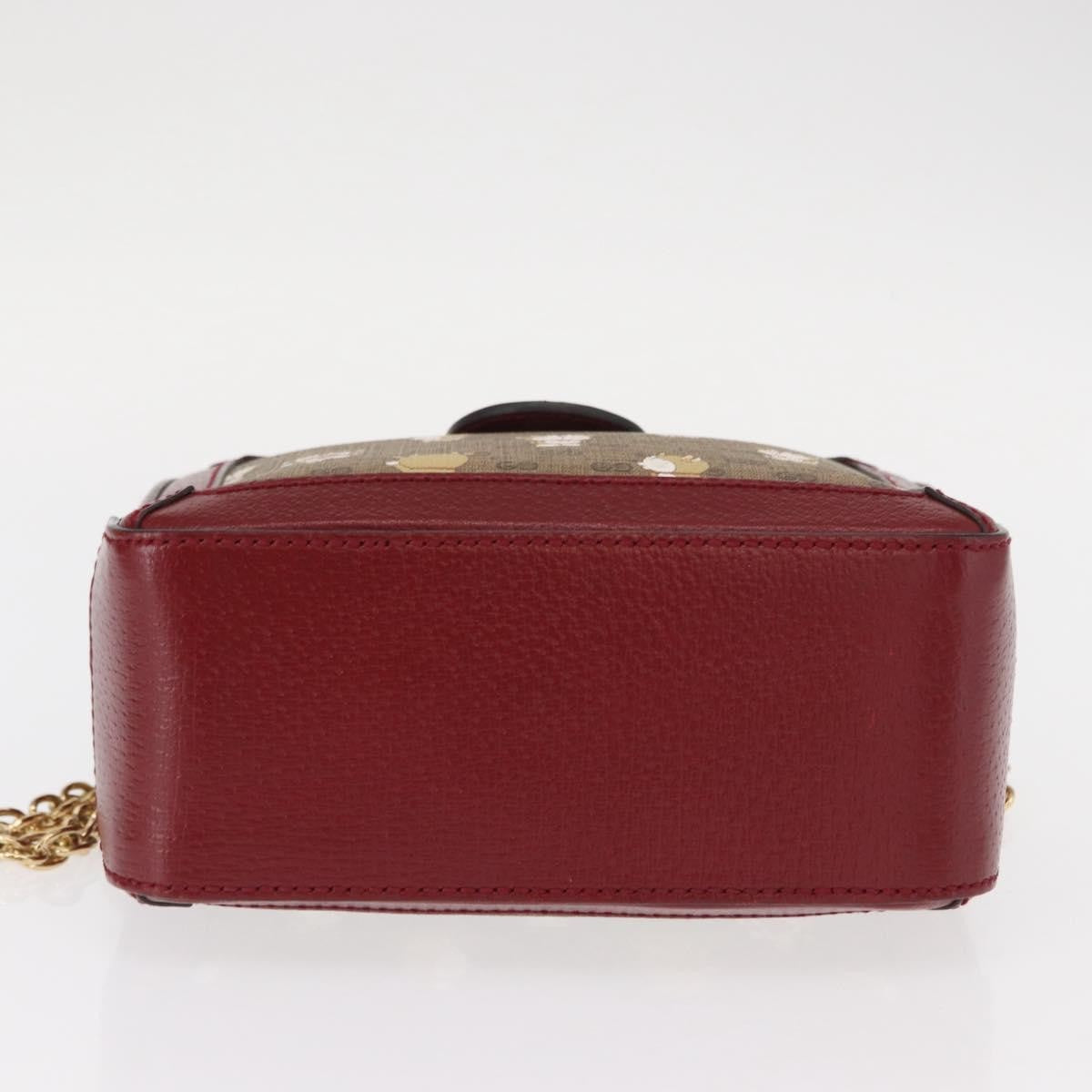 Gucci Doraemon Ophidia Zip Around Camera Printed Mini Gg Coated Canvas Beige Canvas Handbag (Pre-Owned)