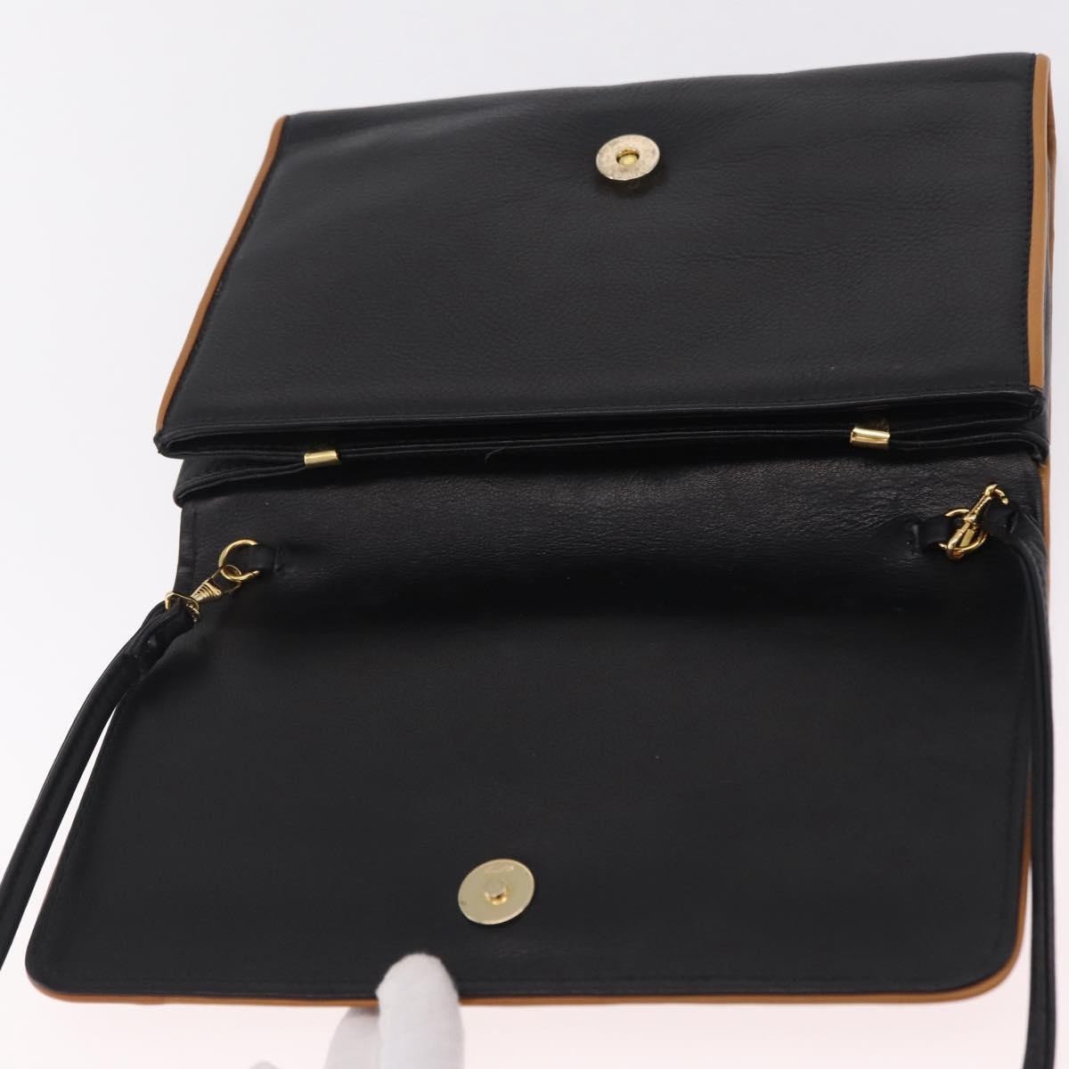 Celine Flap Shoulder Leather Black Leather Shoulder Bag Bag (Pre-Owned)