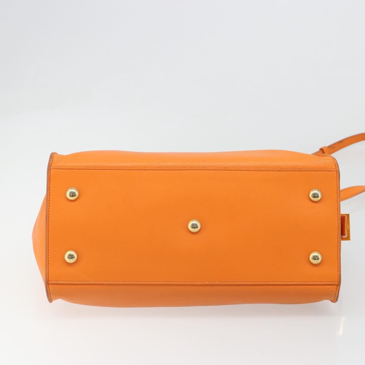 Saint Laurent Classic Y Cabas Leather Orange Leather Tote Bag Bag (Pre-Owned)