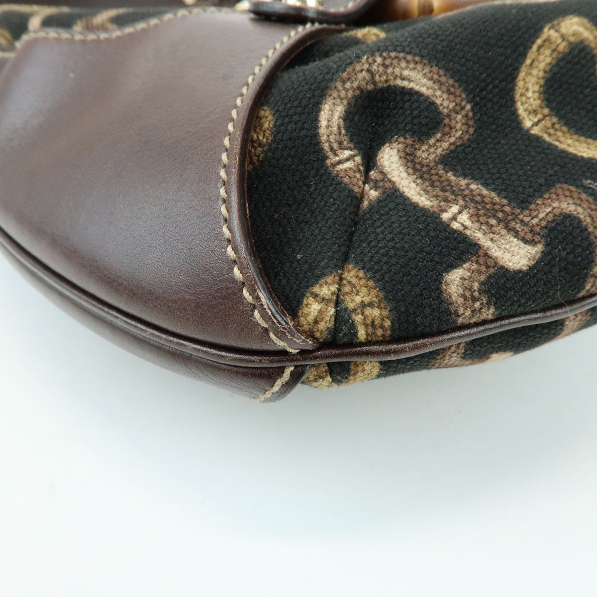 Gucci Horsebit Gg Canvas And Leather Brown Canvas Tote Bag Bag (Pre-Owned)