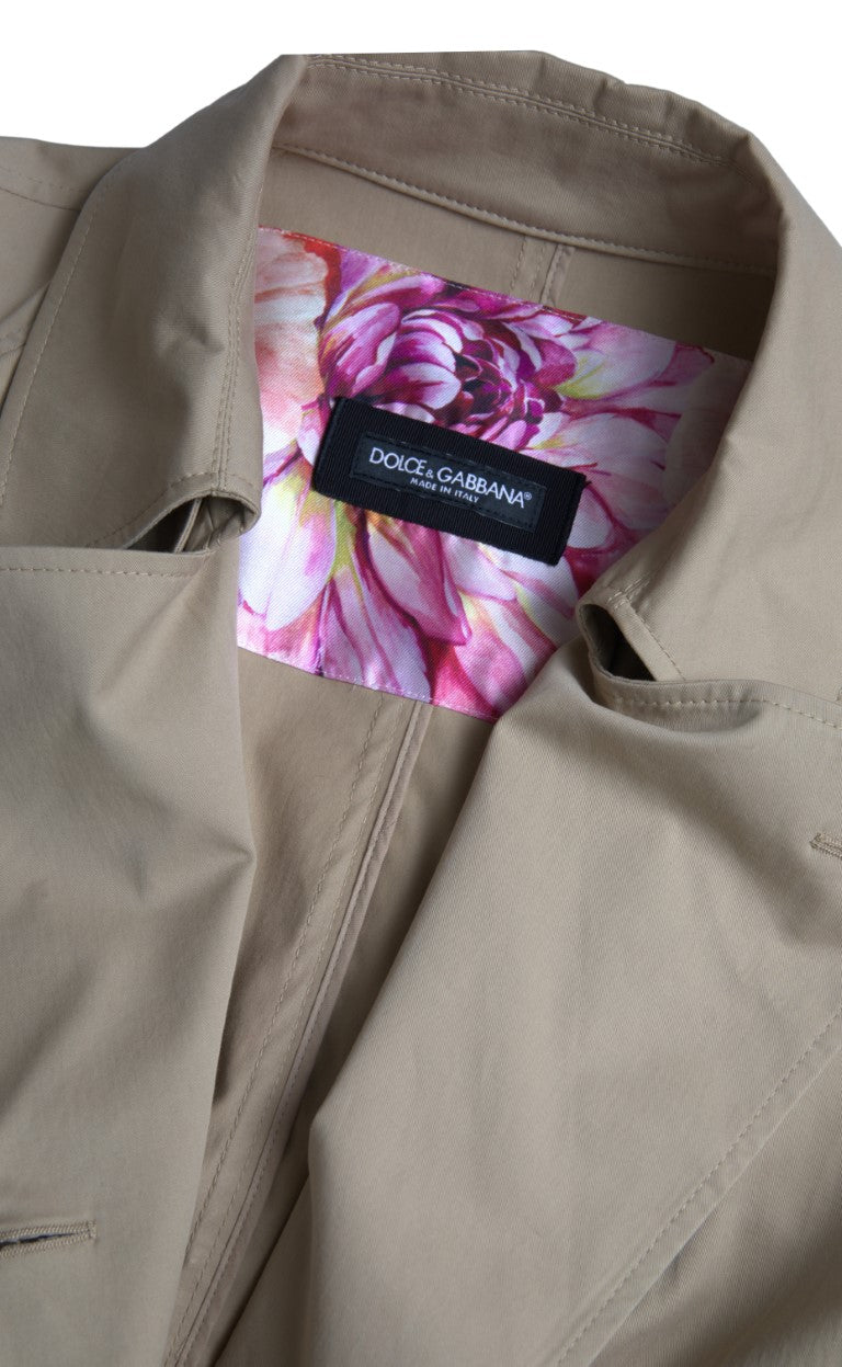 Dolce & Gabbana Khaki Double Breasted Trench Coat Women's Jacket