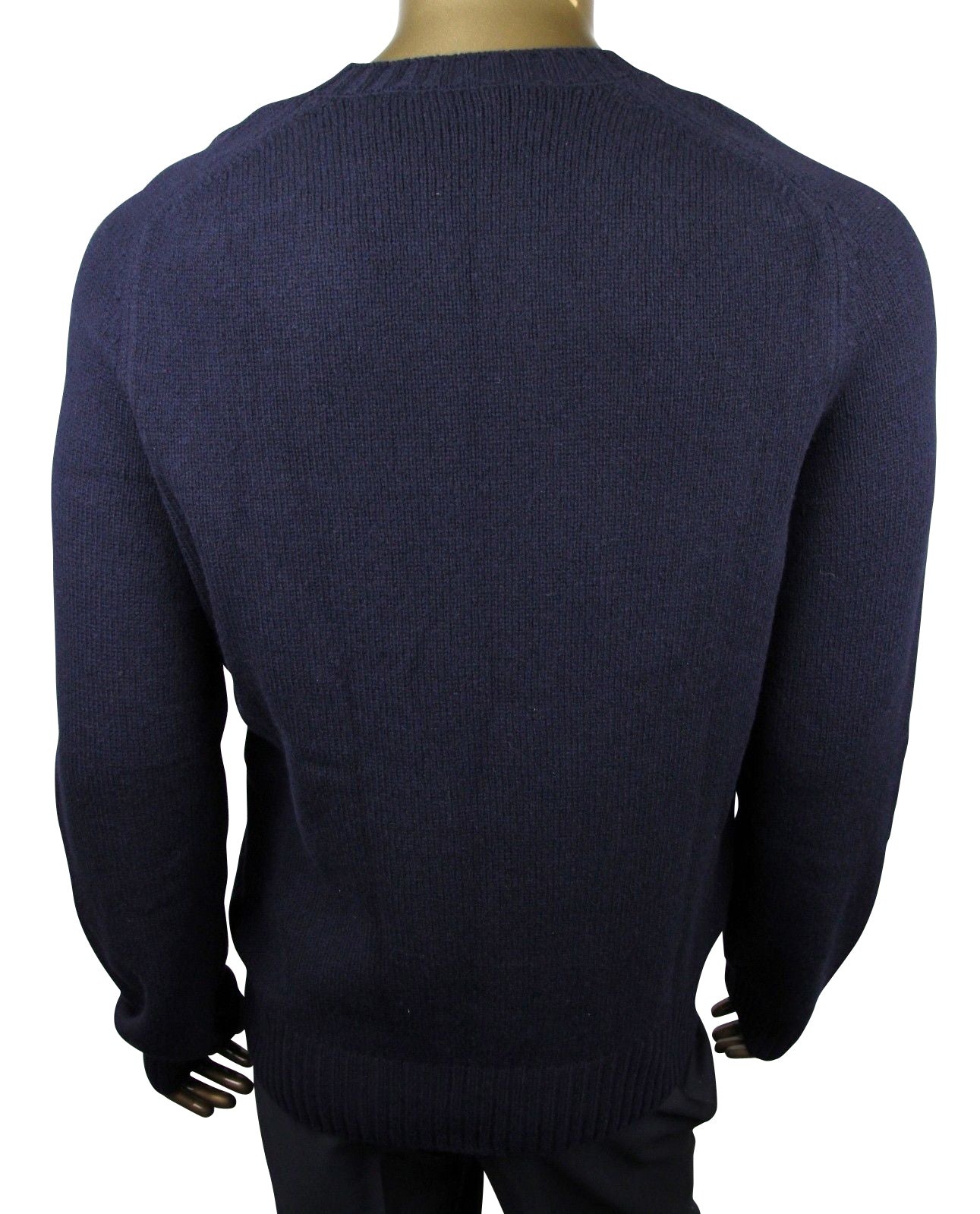 Gucci Men's Blue Cashmere Wool Sweater With Bird Patch