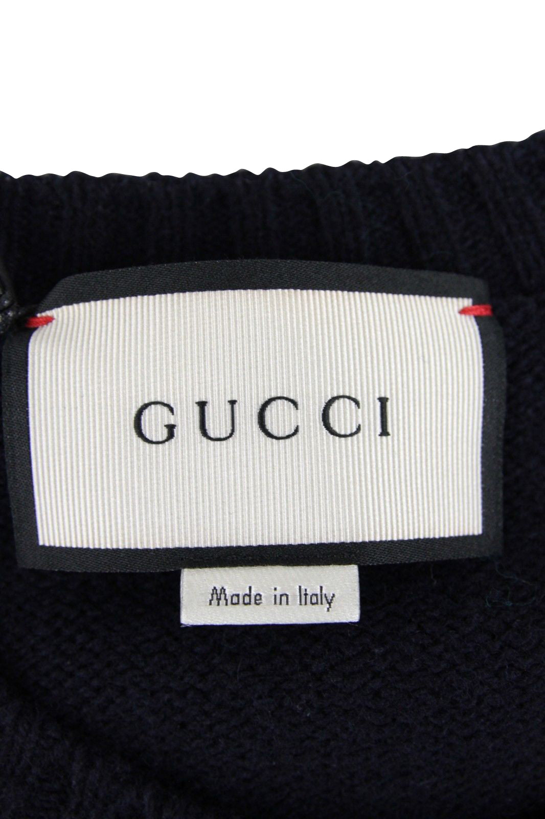 Gucci Men's Blue Cashmere Wool Sweater With Bird Patch