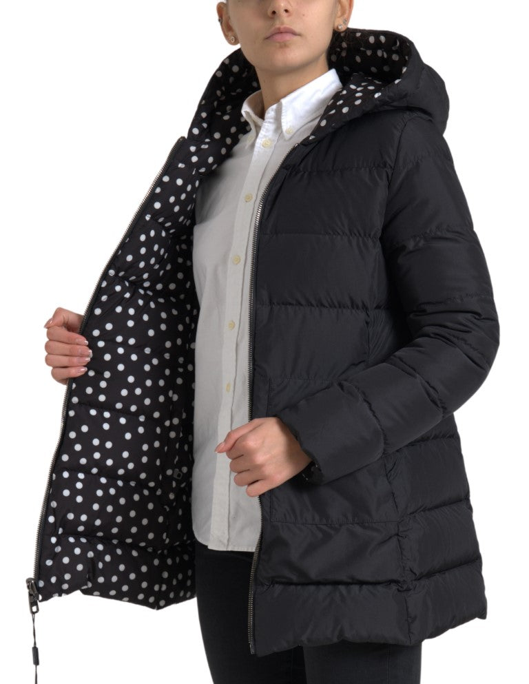 Dolce & Gabbana Black Polyester Hooded Reversible Women's Jacket