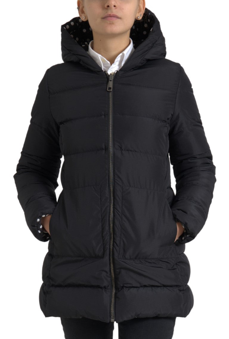 Dolce & Gabbana Black Polyester Hooded Reversible Women's Jacket