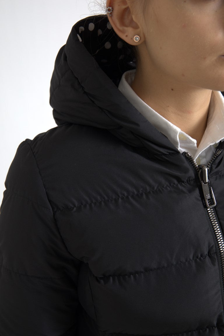 Dolce & Gabbana Black Polyester Hooded Reversible Women's Jacket