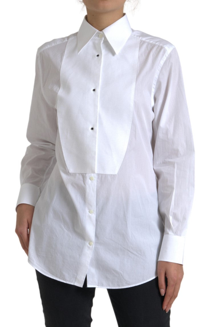 Dolce & Gabbana Cotton Collared Long Sleeves Shirt Women's White